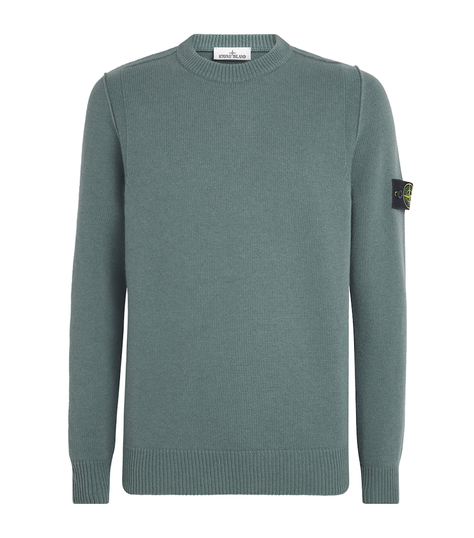 Stone Island Mens Virgin Wool-Blend Compass Sweater Image 1