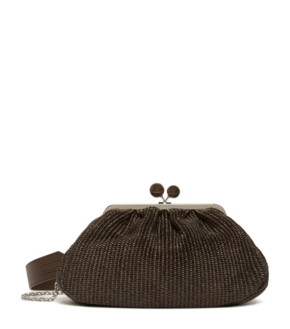 Weekend Max Mara Woven Pasticcino Clutch Bag Dark Brown Image 1