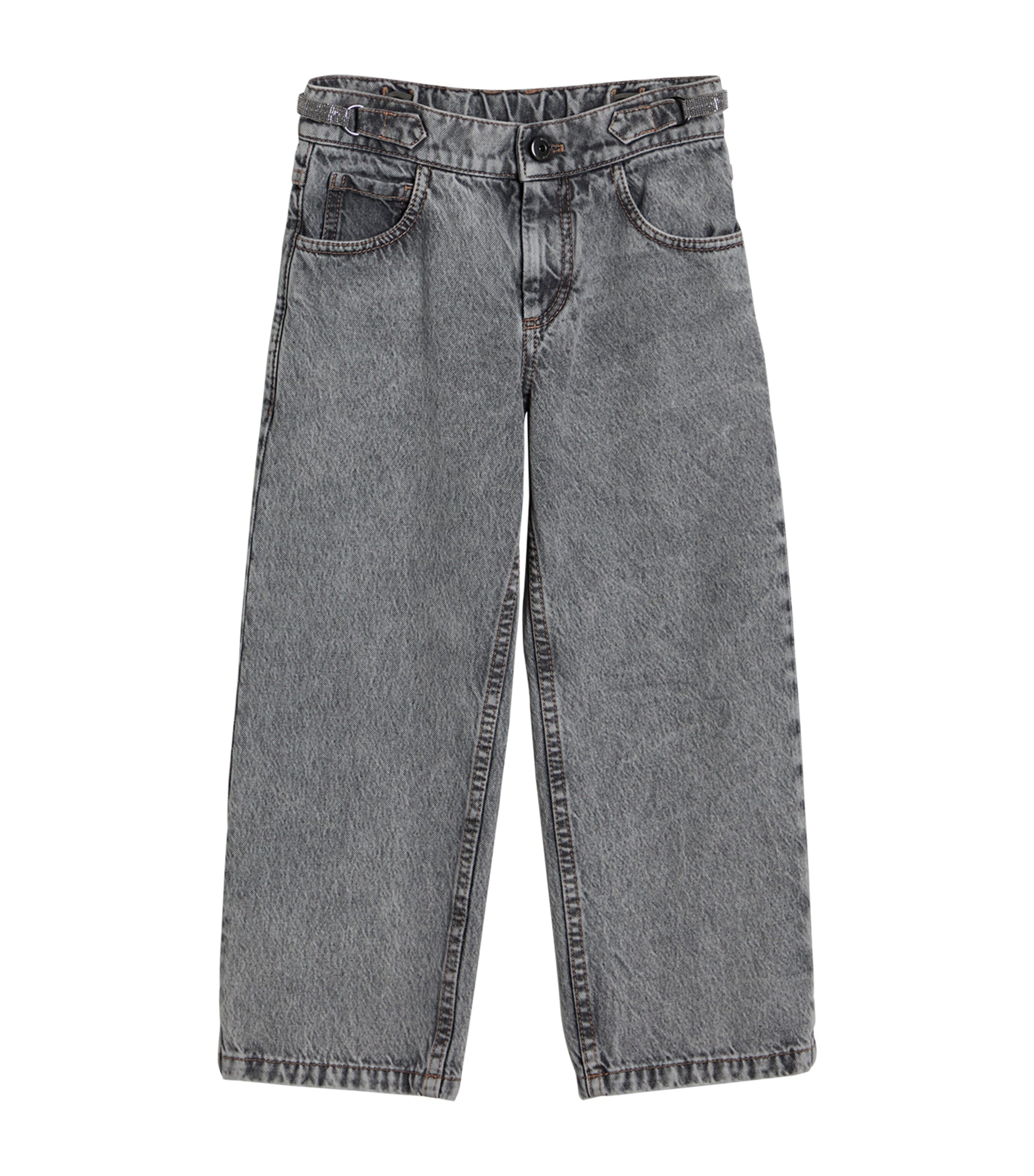 Brunello Cucinelli Monili-trim Straight Jeans In Black