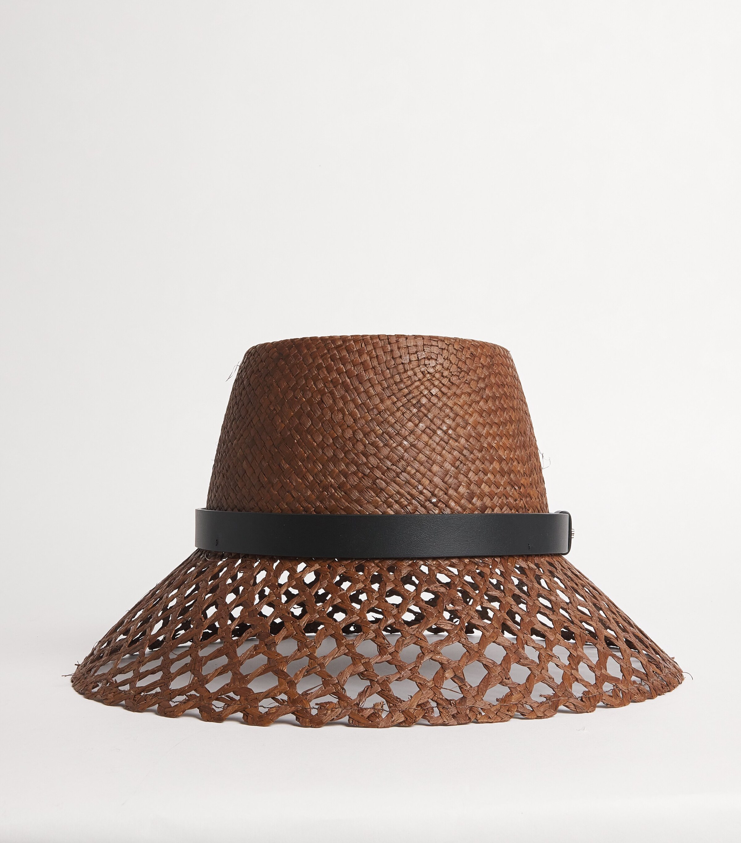 Perforated Raffia Hat BROWN Image 2