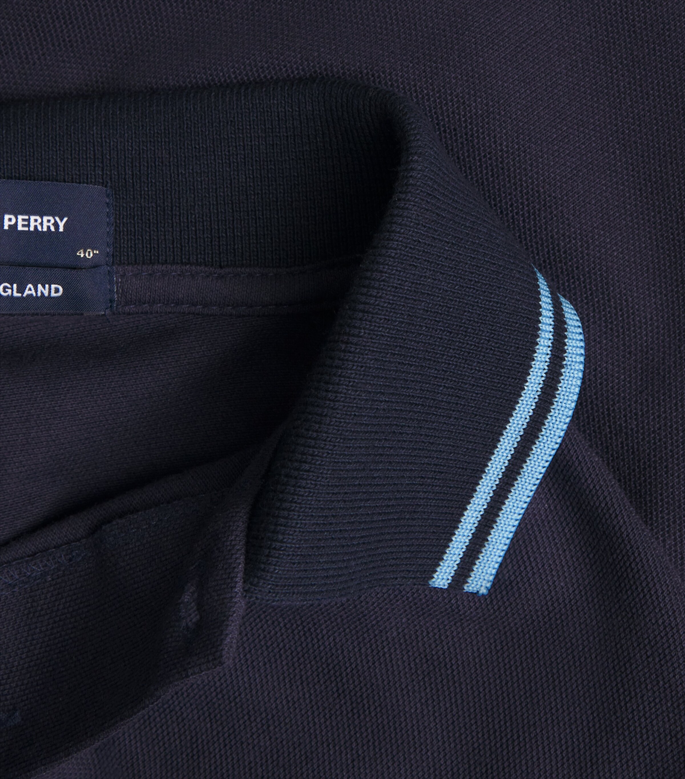 Fred Perry Mens Twin Tipped Polo Shirt Navy/ice/ice Image 6