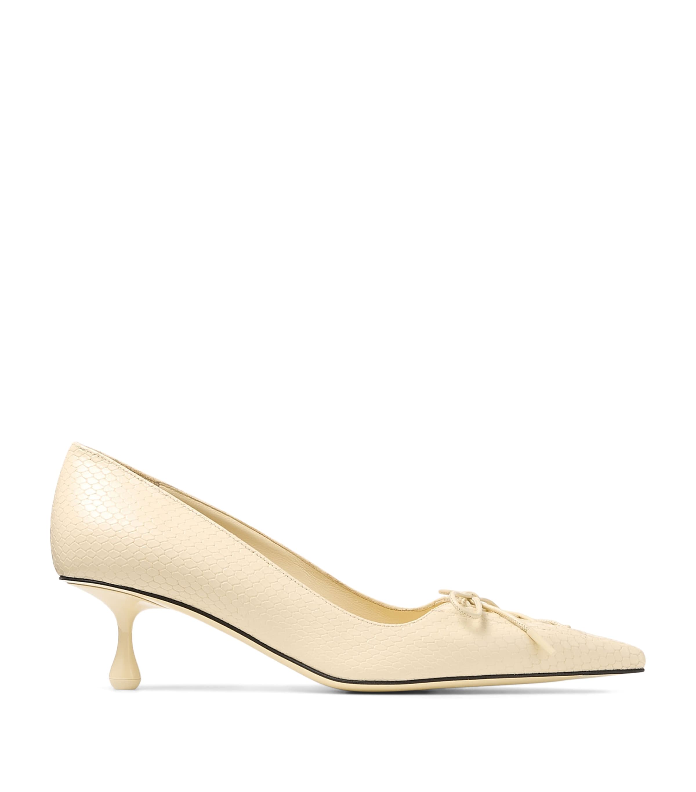 Jimmy Choo Scarlett 50 Leather Lace-Up Pumps Buttermilk Image 1
