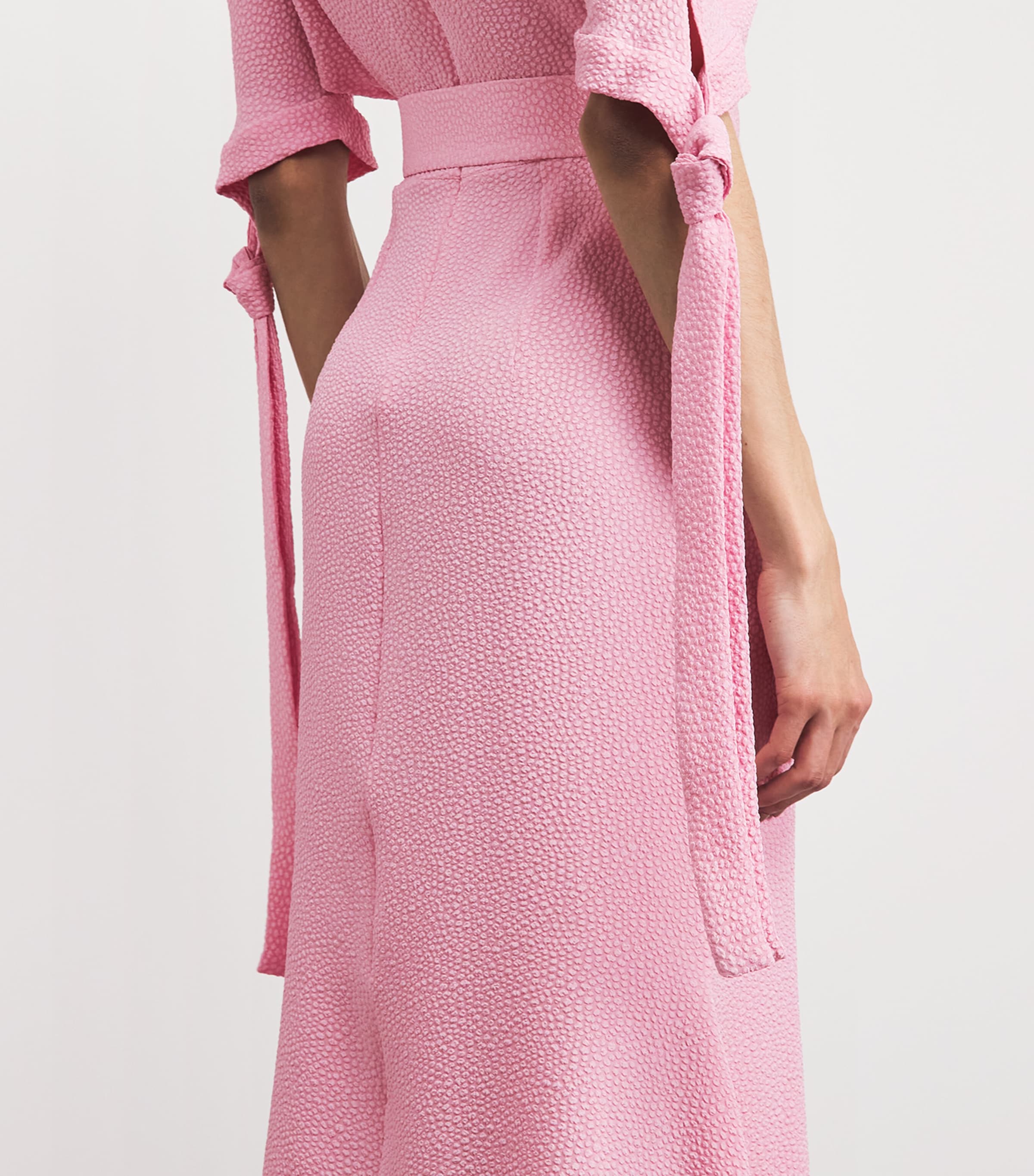 Edeline Lee Womens Bubble Jacquard Pedernal Midi Dress Pink Image 5