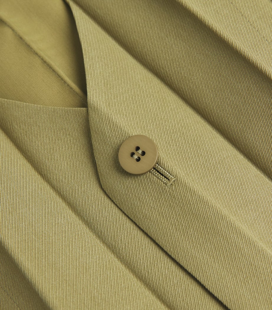 Pleated Edge Ensemble Waistcoat 65-KHAKI Image 5