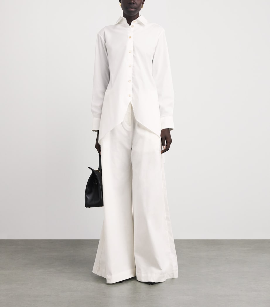 Palmer//Harding Womens Linen-Blend Elara Jeans White Linen Blend Image 2