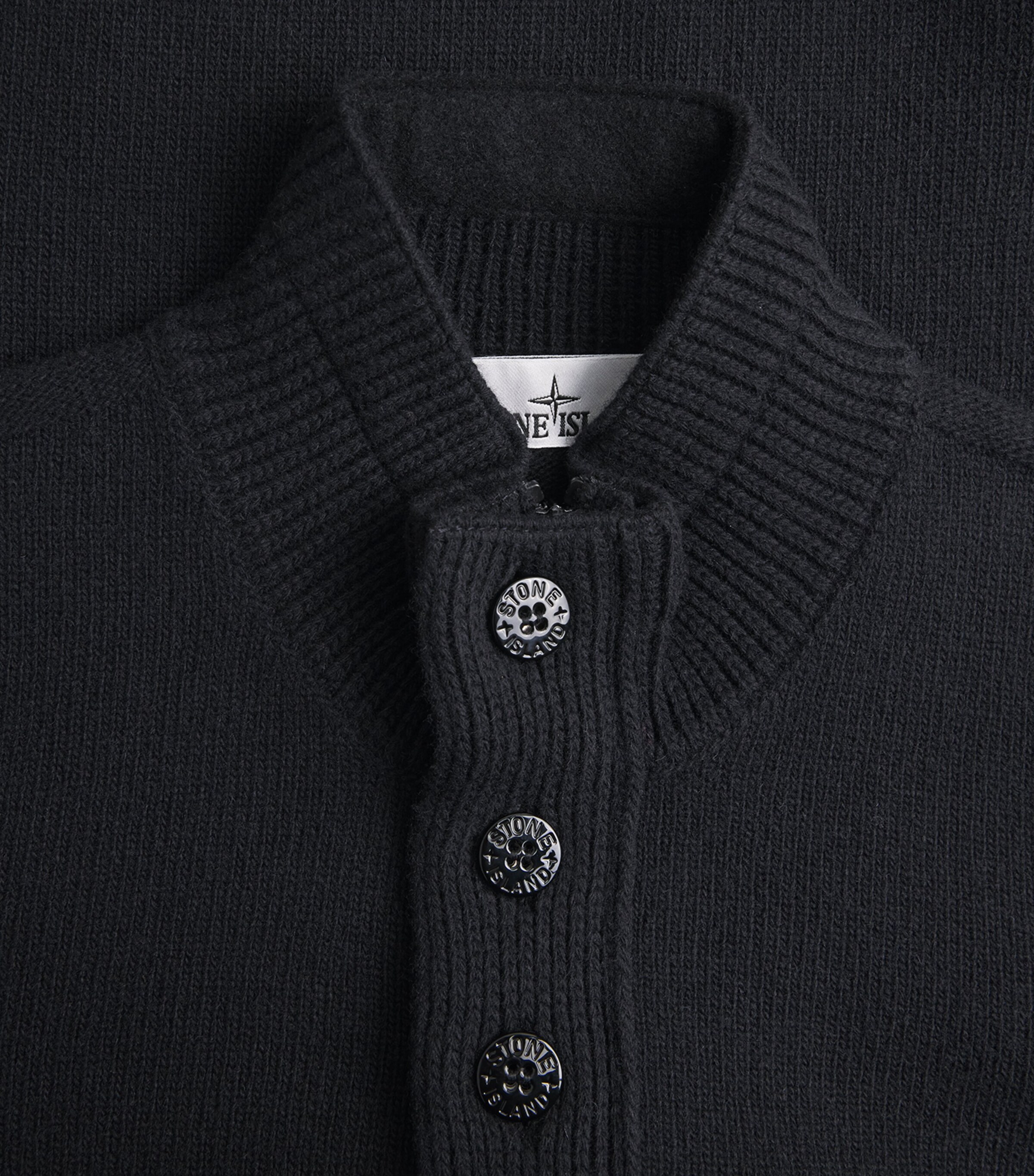 Stone Island Mens Wool-Blend Button-Up Sweater Image 6