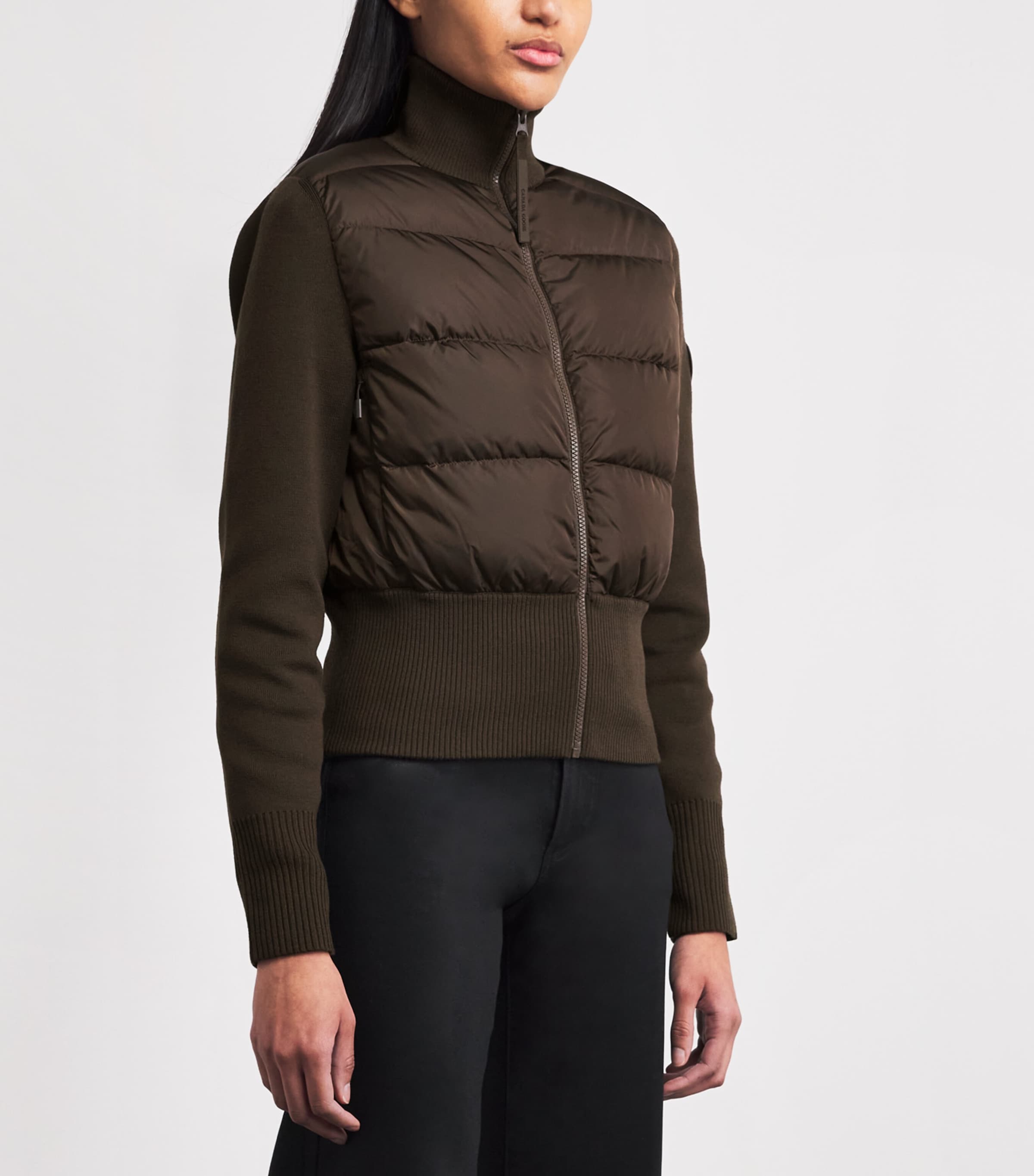 Canada Goose Womens Merino Wool-Blend Hybridge Down Jacket Terra Image 4