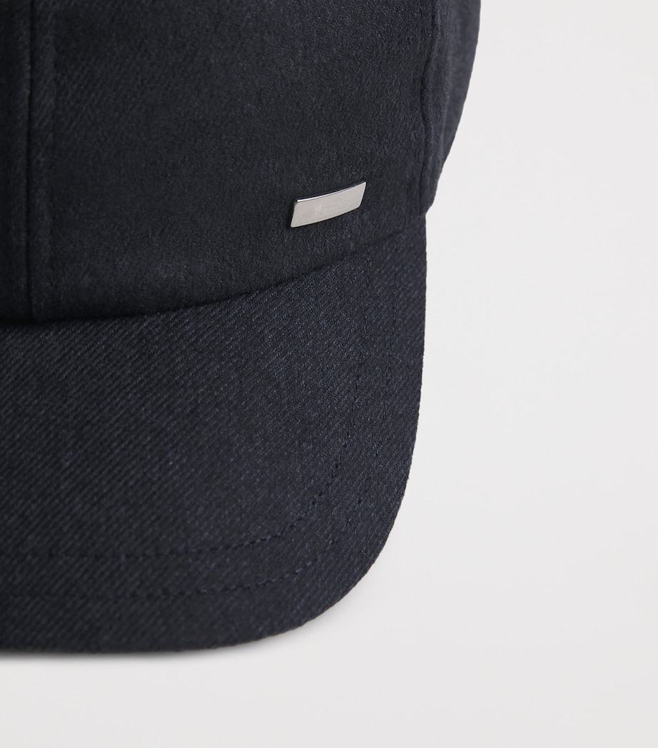 Herno Cashmere-Silk Baseball Cap Blue Image 4