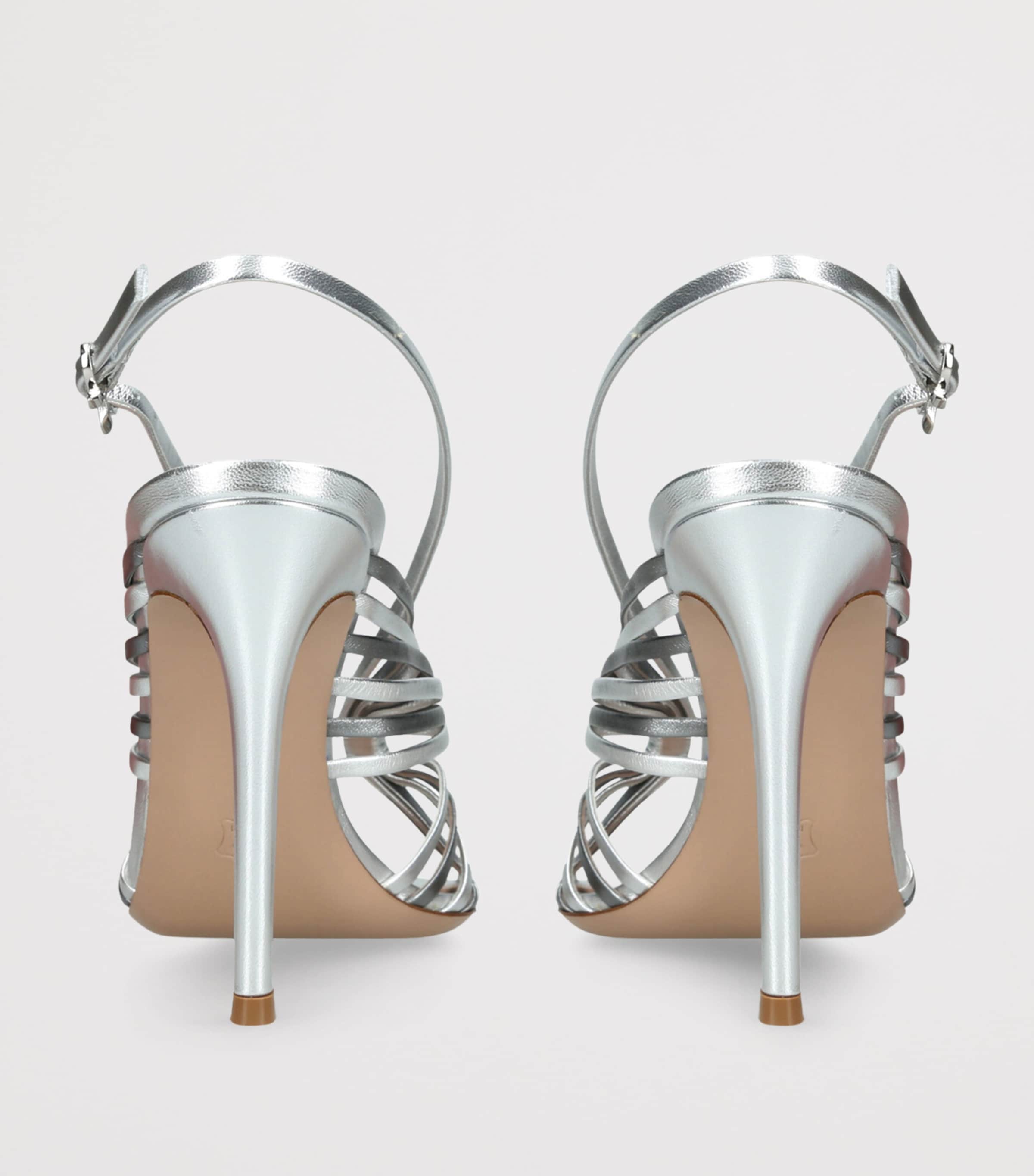 Gianvito Rossi Leather Muse Sandals 105 Silver Image 4