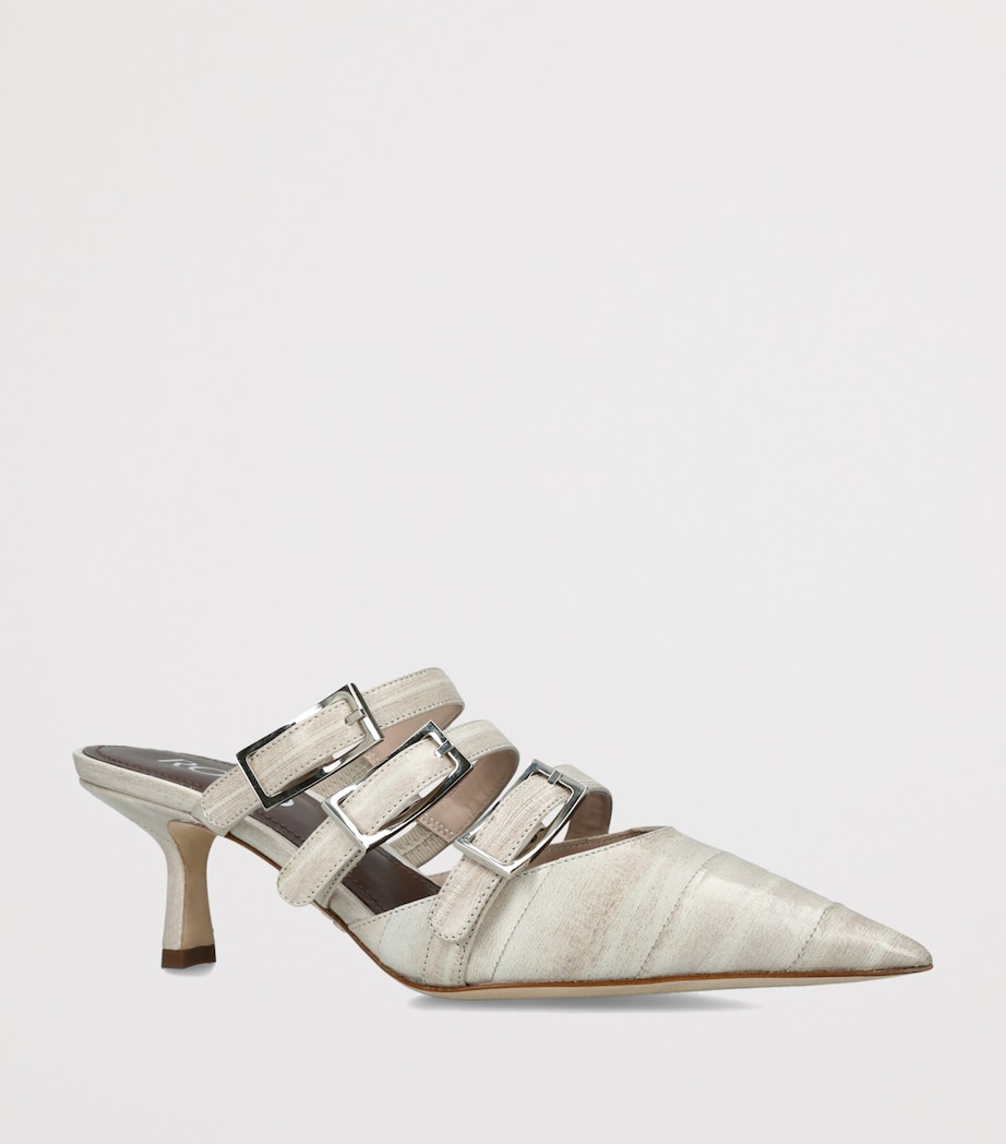 Rodo Leather Paige Heeled Mules 55 Beige Image 2