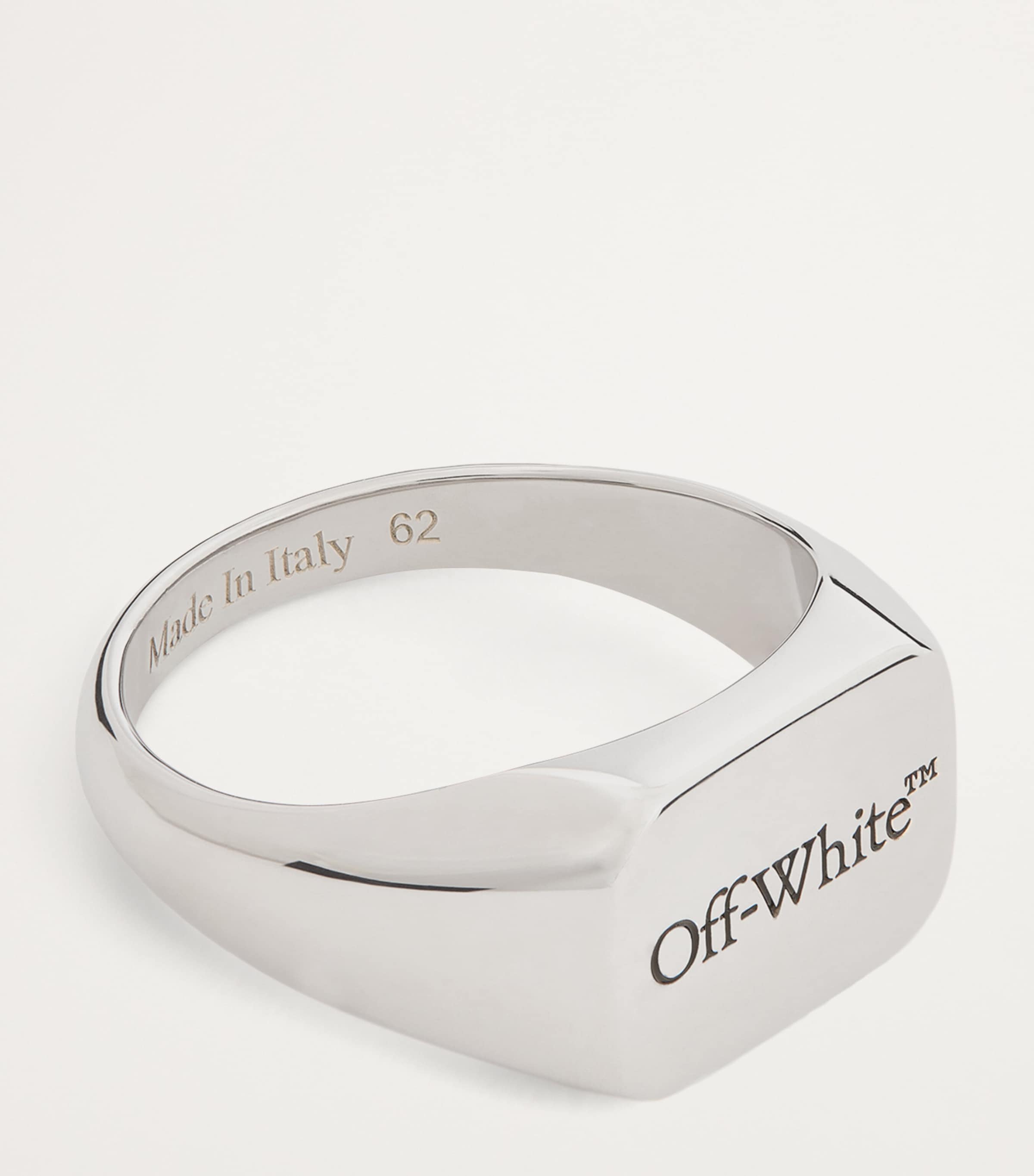 Off-white D2 Logo Signet Ring In Metallic