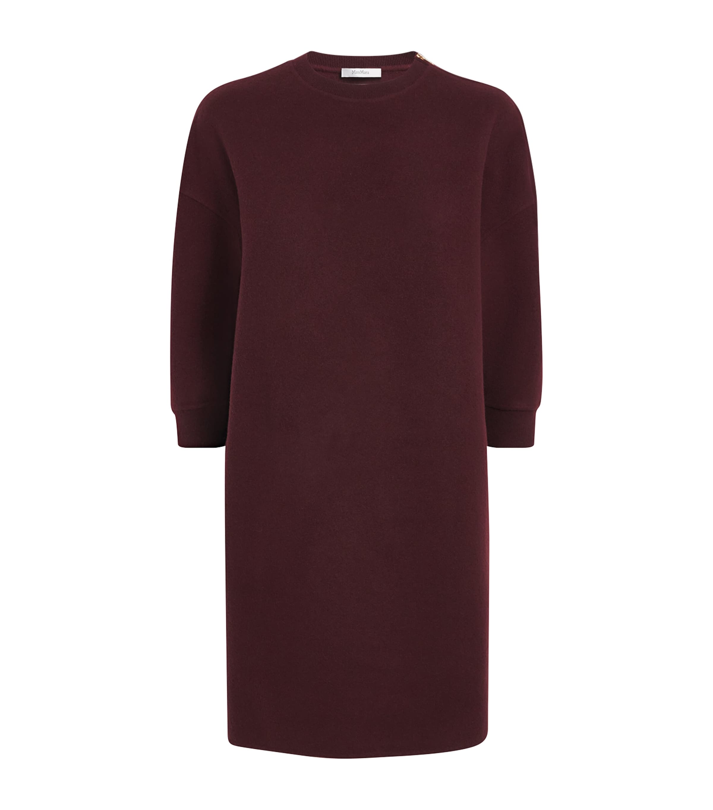 Max Mara Wool-blend Jersey Mini Dress In Burgundy