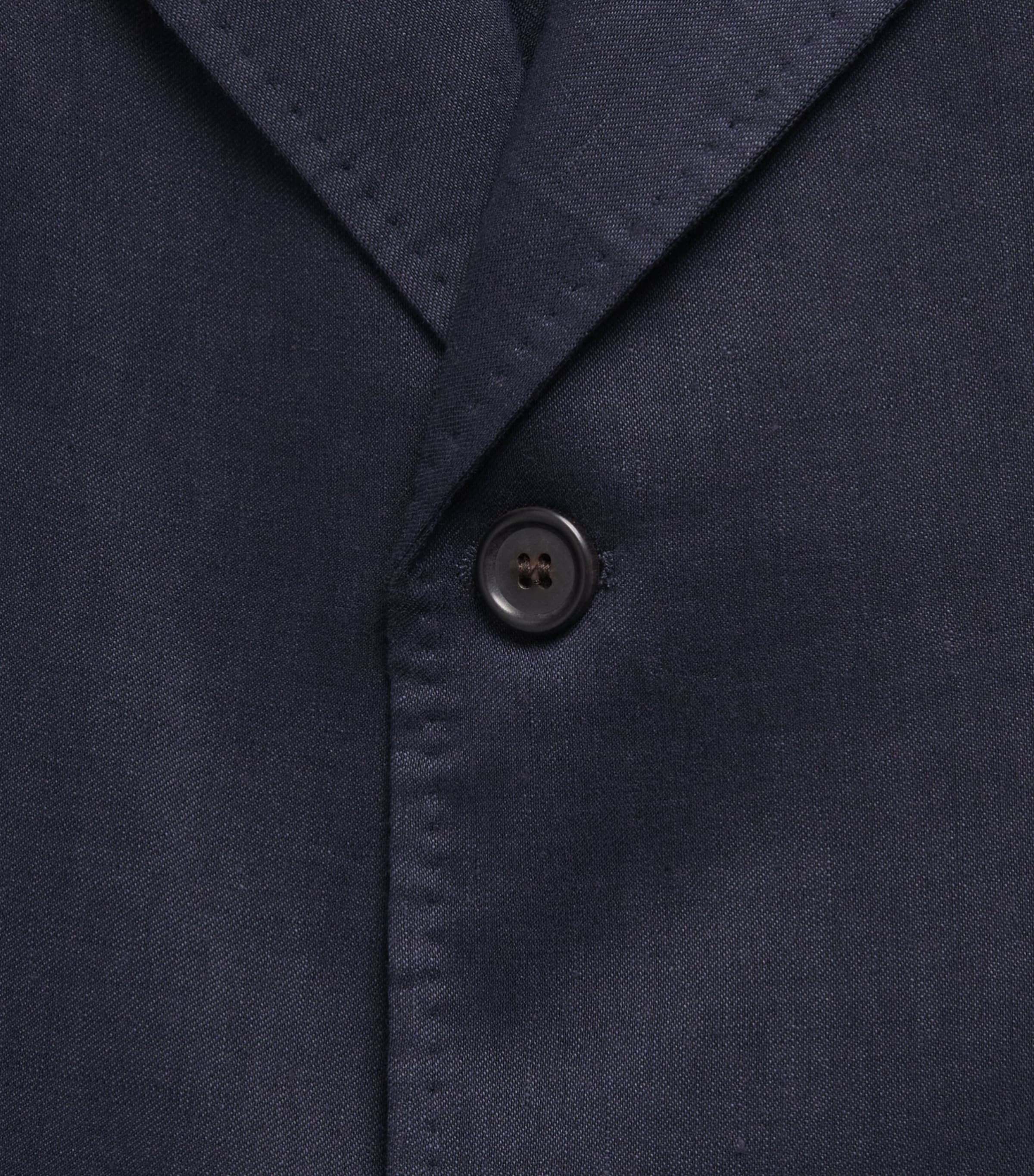 Corneliani Mens Linen-Wool Overshirt Navy Blue Image 6