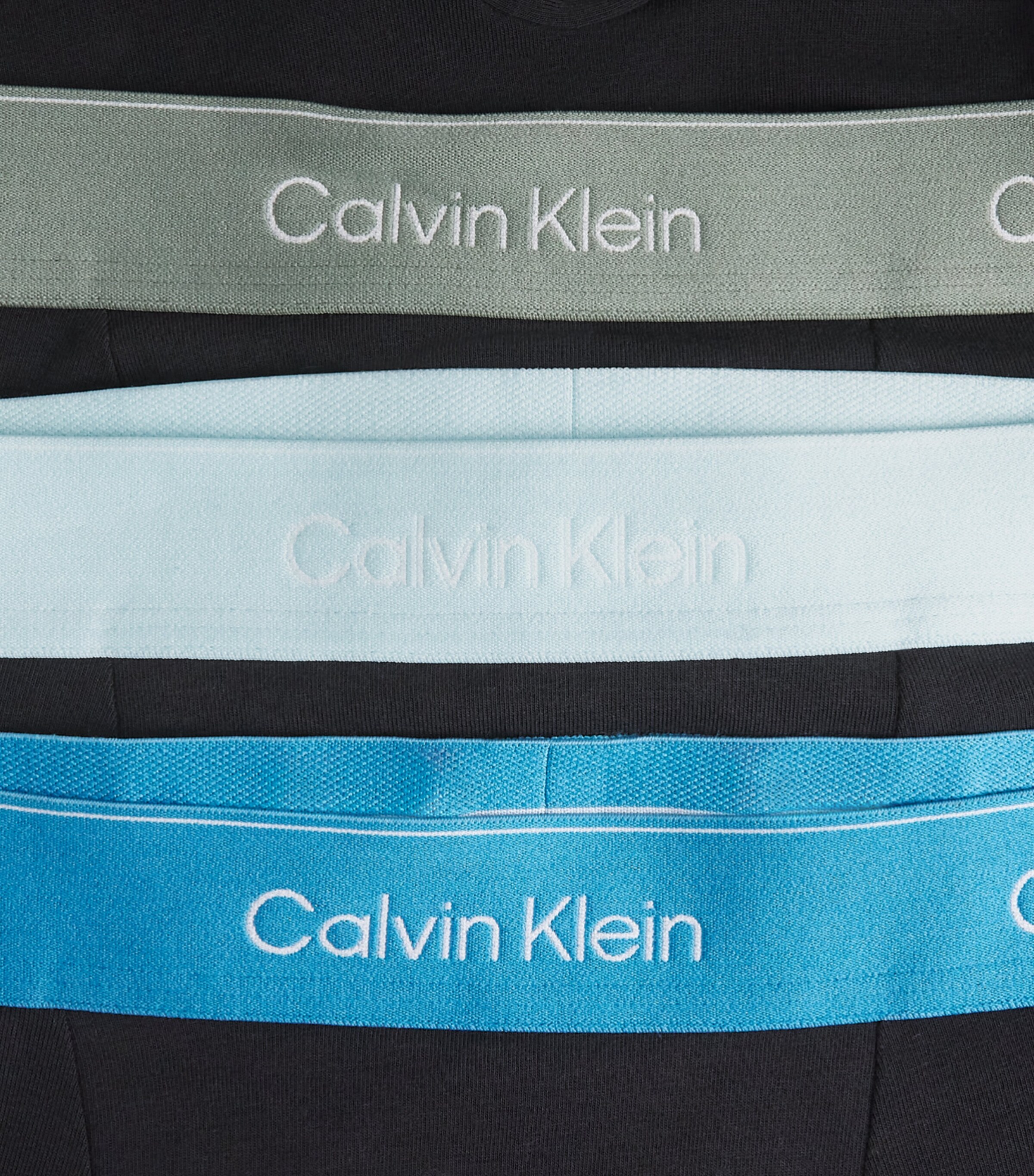 Calvin Klein Mens Stretch-Cotton Relaxed Icon Trunks (Pack of 3) Black Mist/blu Image 5