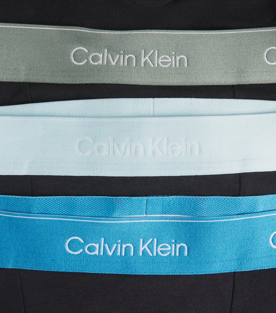 Calvin Klein Mens Stretch-Cotton Relaxed Icon Trunks (Pack of 3) Black Mist/blu Image 5
