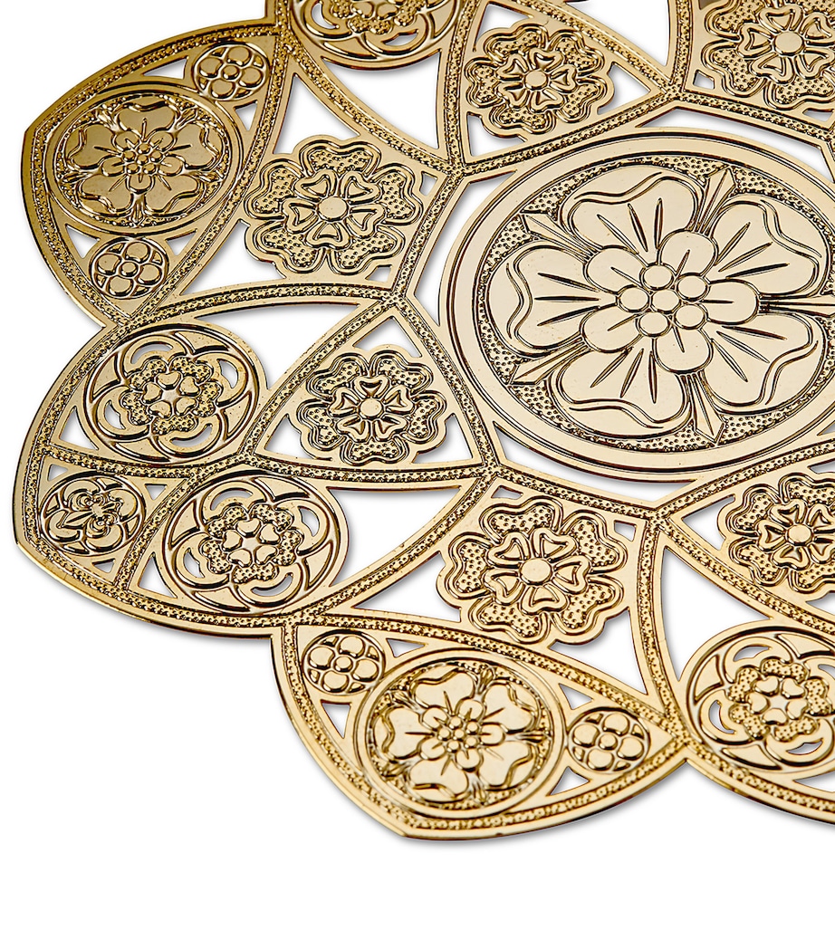 Metal Tudor Rose Tree Ornament GOLD Image 2