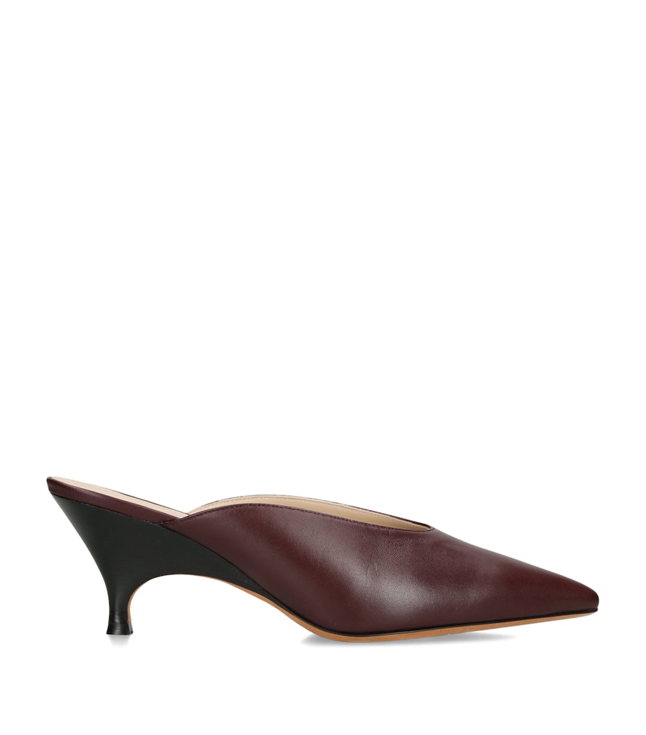 Le Monde Beryl Womens Leather Petra Mules 65 Wine Image 1