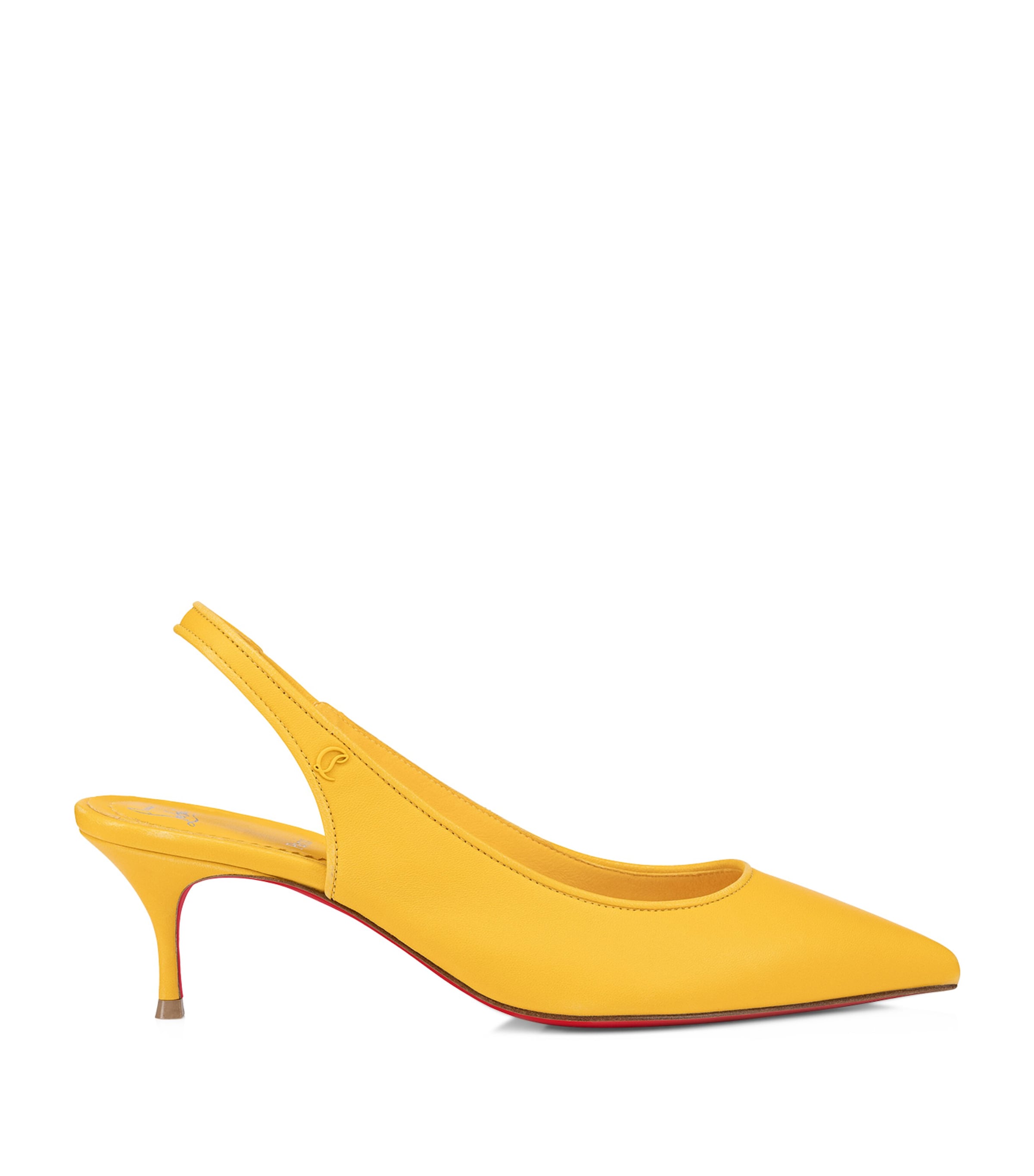 Shop Christian Louboutin Sporty Kate Leather Slingback Pumps 55 In Yellow