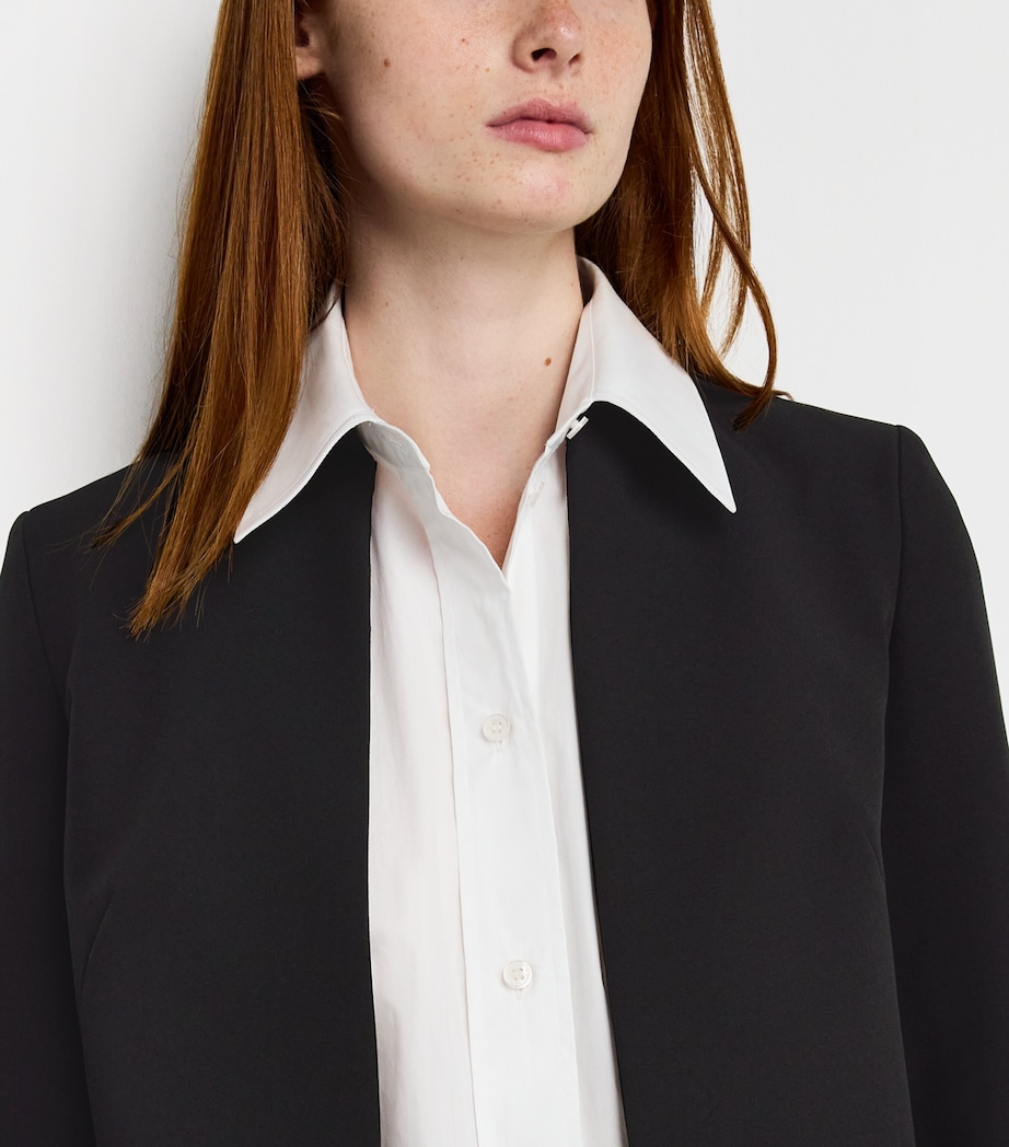 Stretch-Sable Cropped Jacket BLACK Image 6