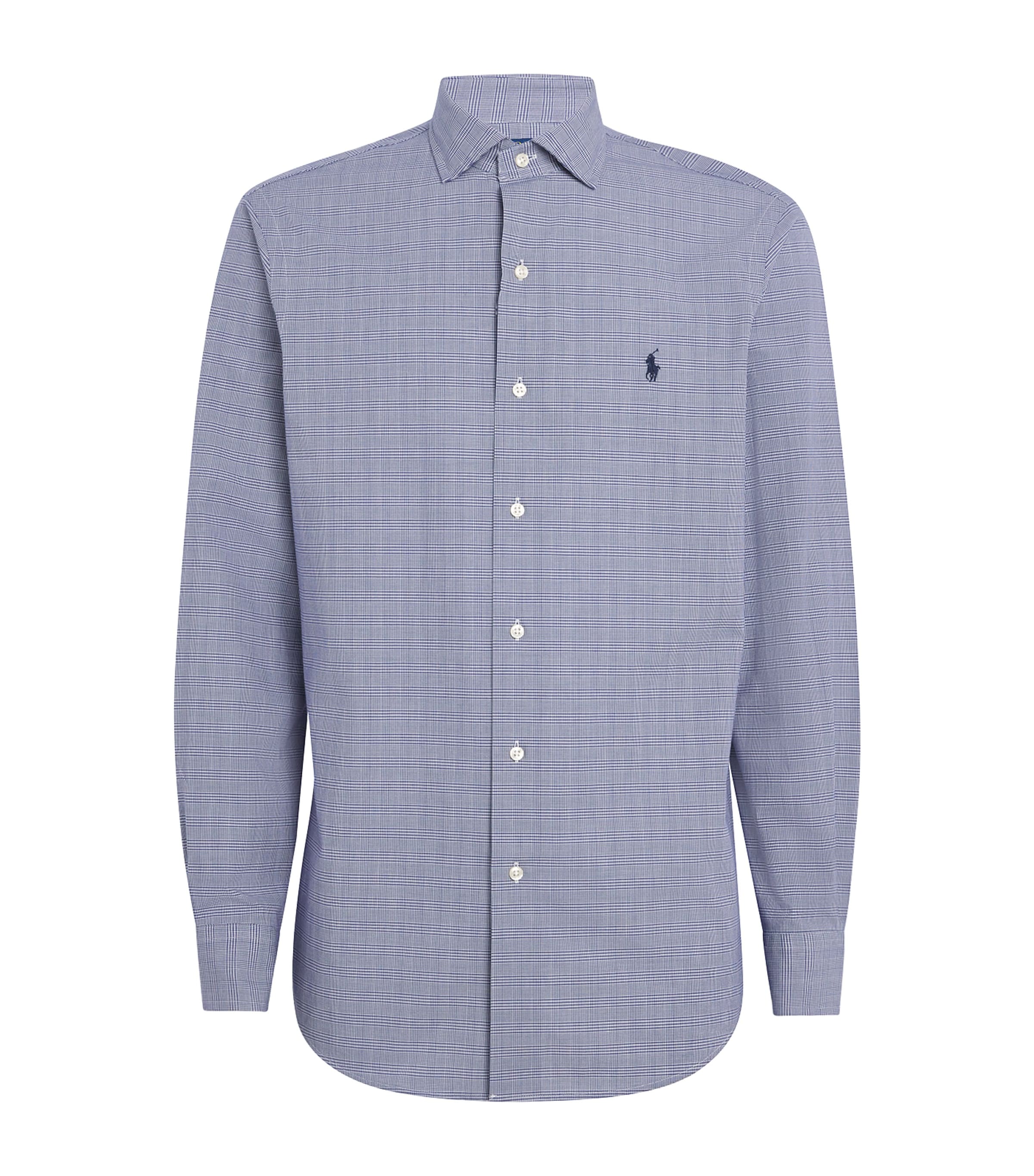Polo Ralph Lauren Mens Cotton-Blend Check Shirt Blue Image 1