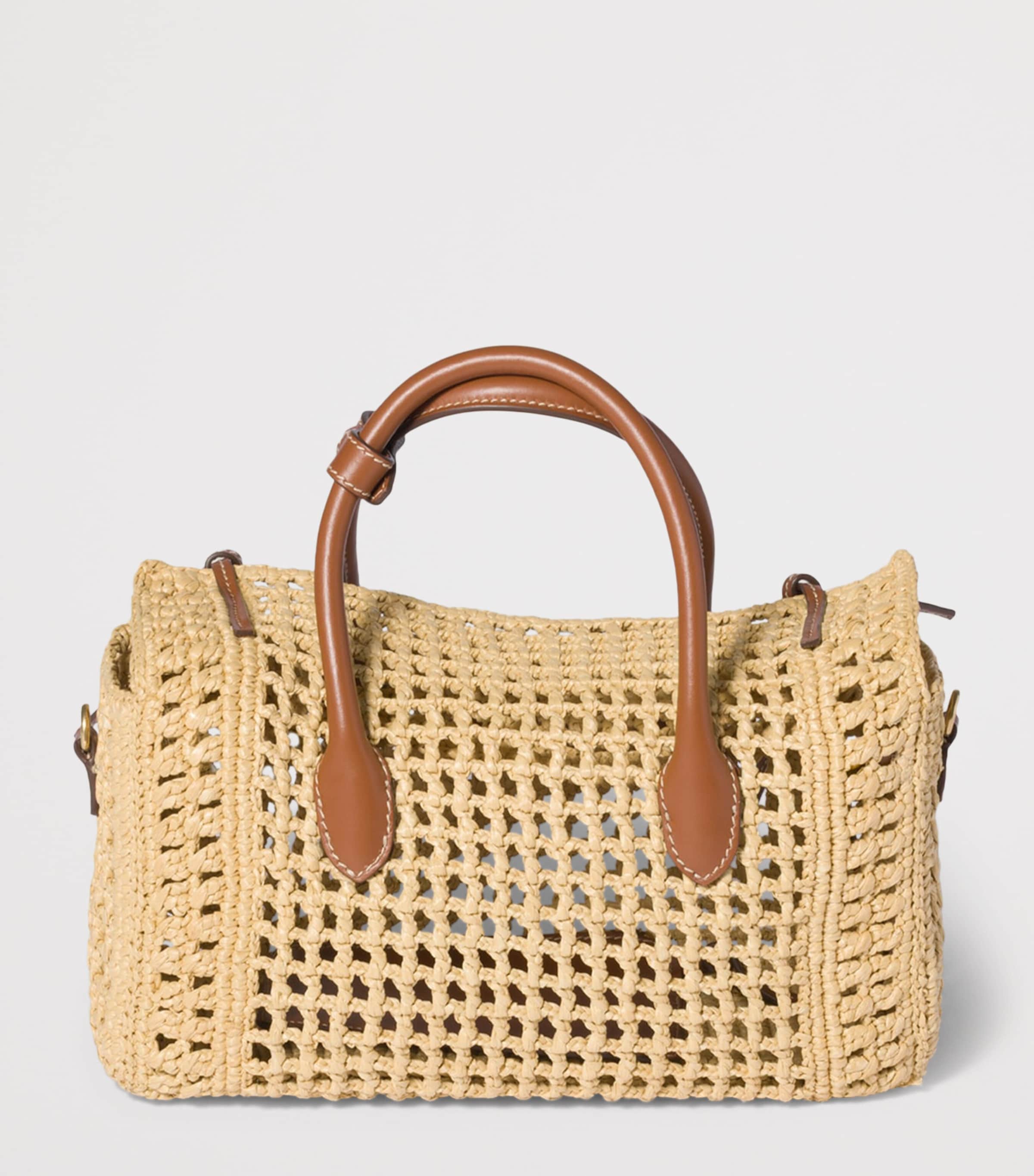 Miu Miu Raffia Top-Handle Bag Neutral Image 3
