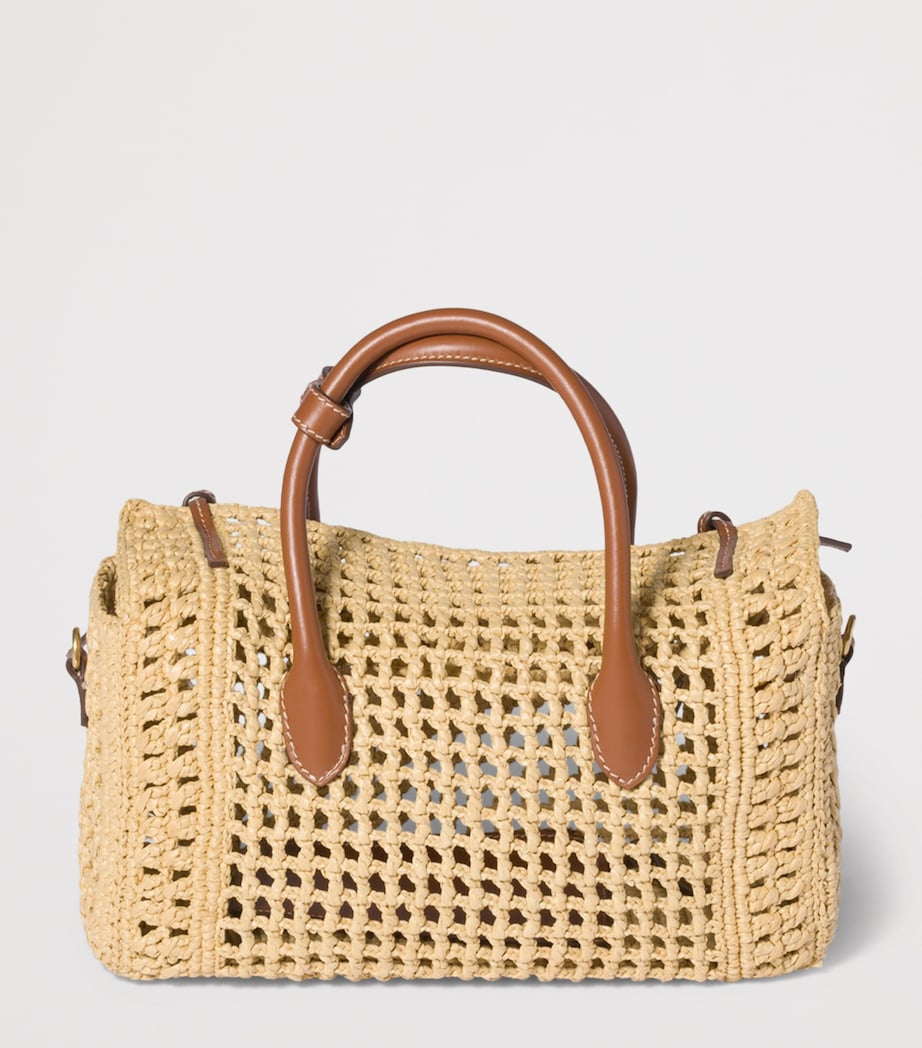 Miu Miu Raffia Top-Handle Bag Neutral Image 3
