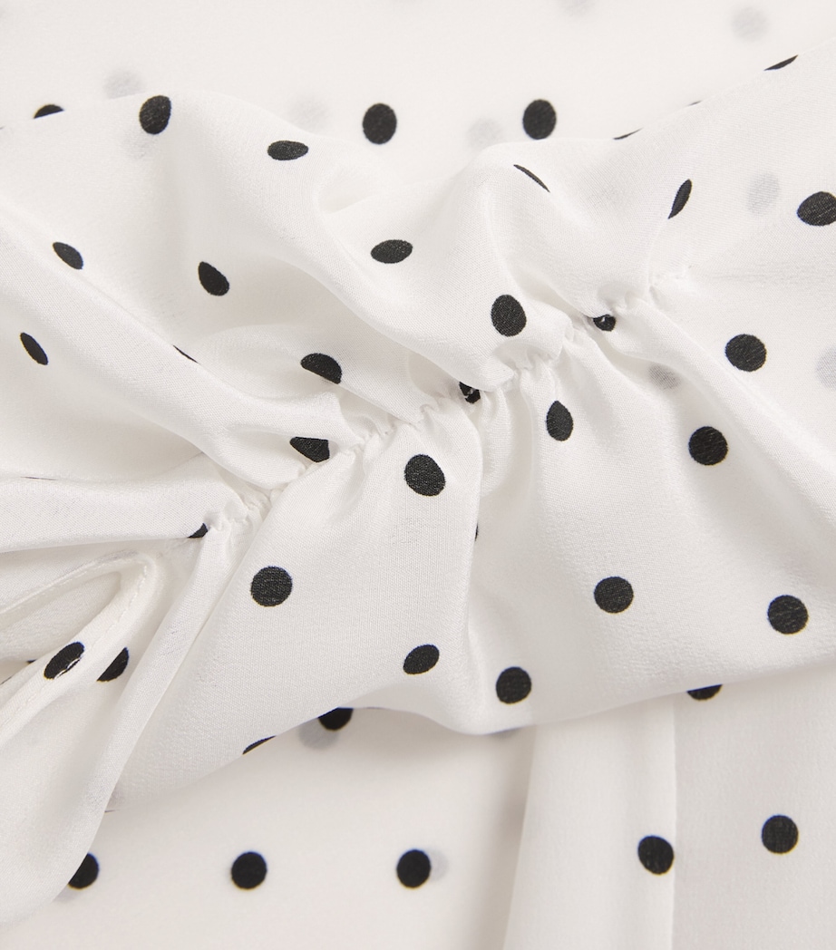 Carolina Herrera Womens Silk Polka-Dot Blouse Ivory Multi Image 6