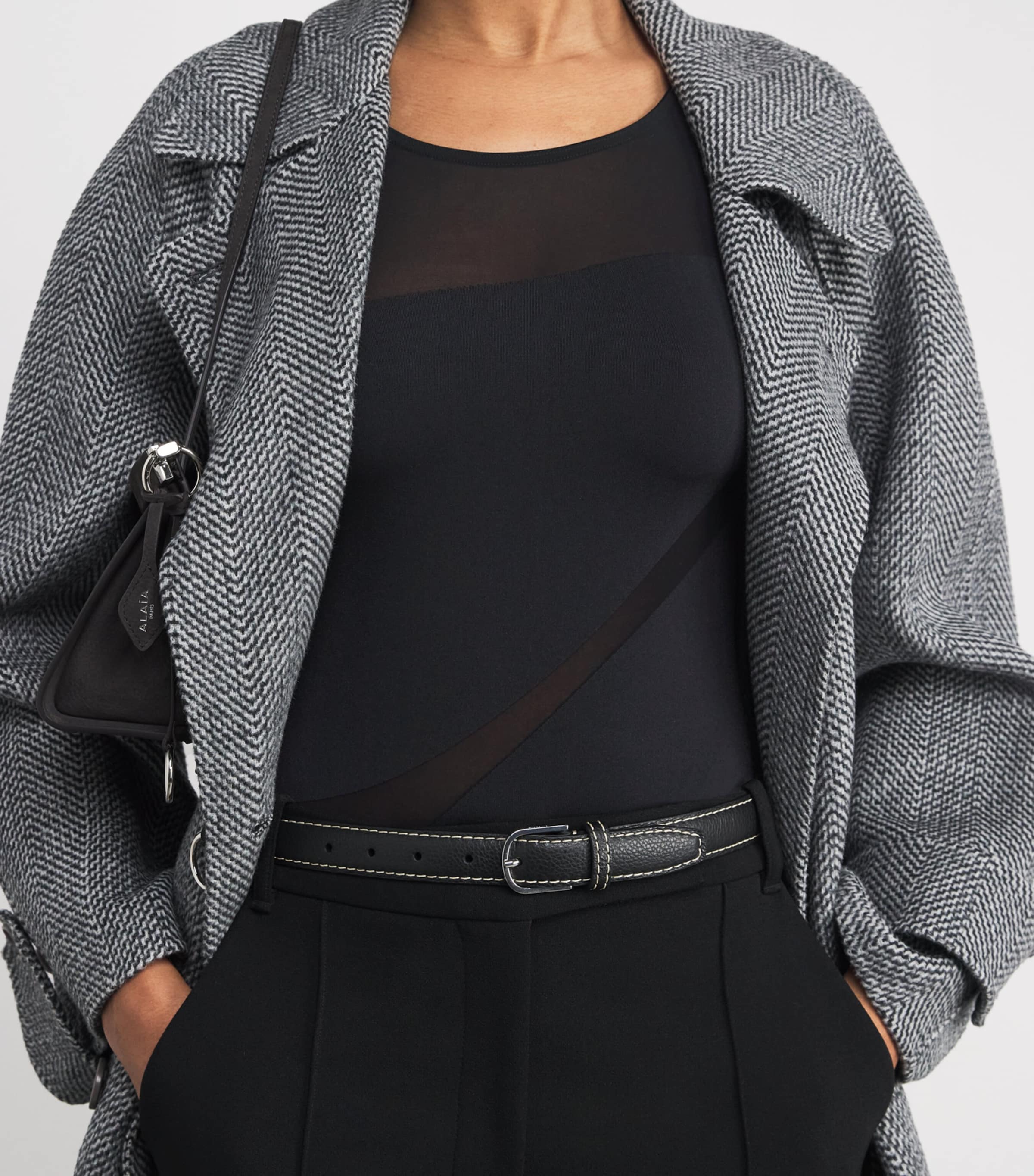 Sheer Panel Bodysuit 7005 BLACK Image 5