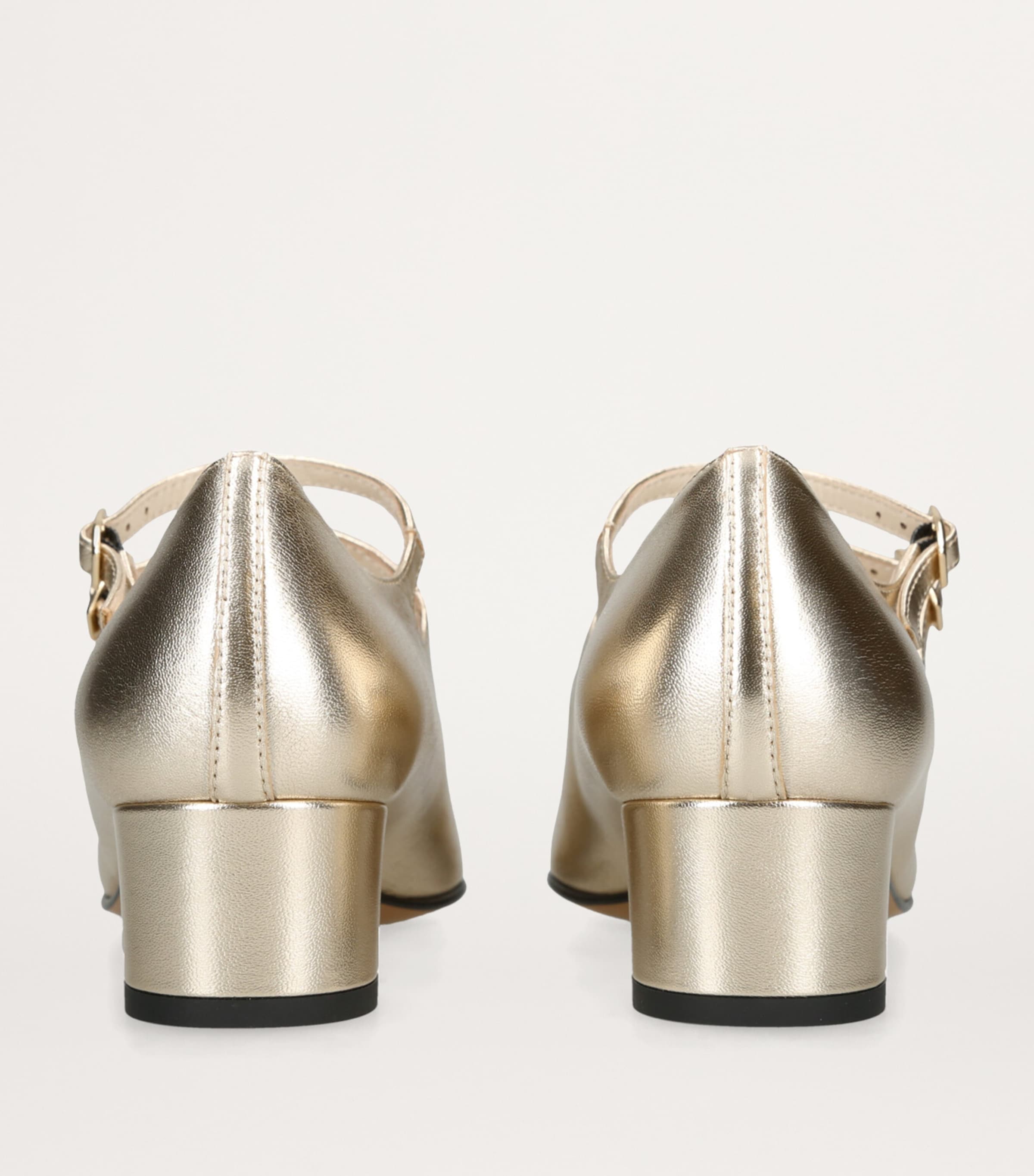【関税込み】Kina F1 Pumps - Carel - Leather - Silver Kina - Silver laminated leather Mary Janes pumps | Carel Paris