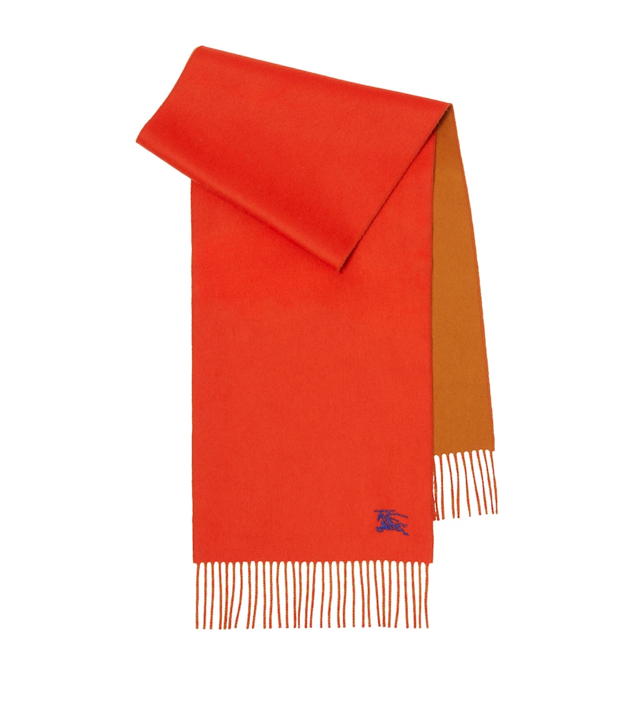 Cashmere Reversible EKD Scarf TOMATO/SQUASH ORANGE Image 1