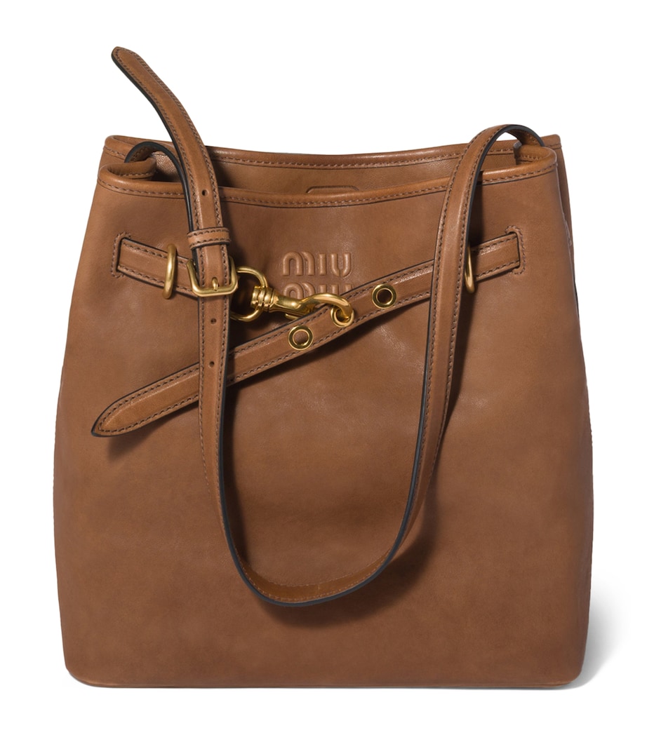 Miu Miu Womens Nappa Leather Aventure Bucket Bag Image 1