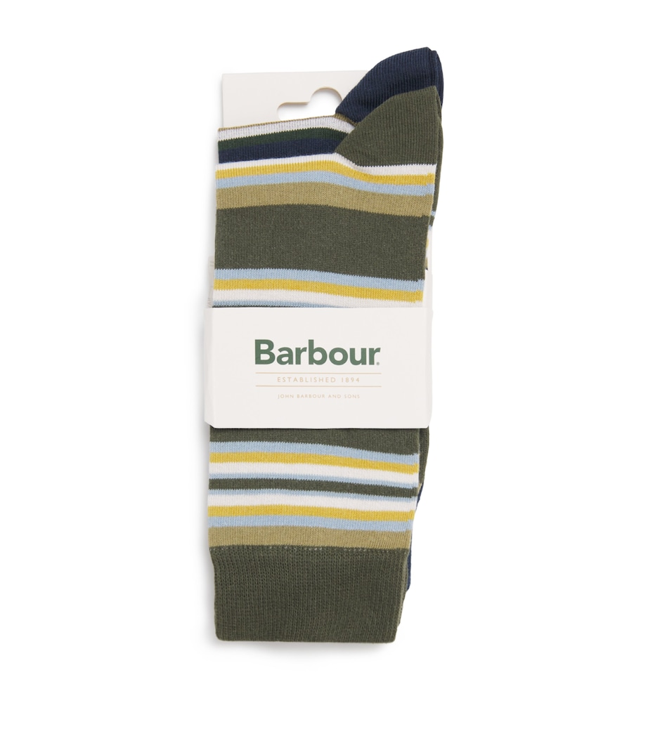 Cotton-Blend Summer Stripe Socks (Pack of 2) NAVY STRIPEOL31 Image 1