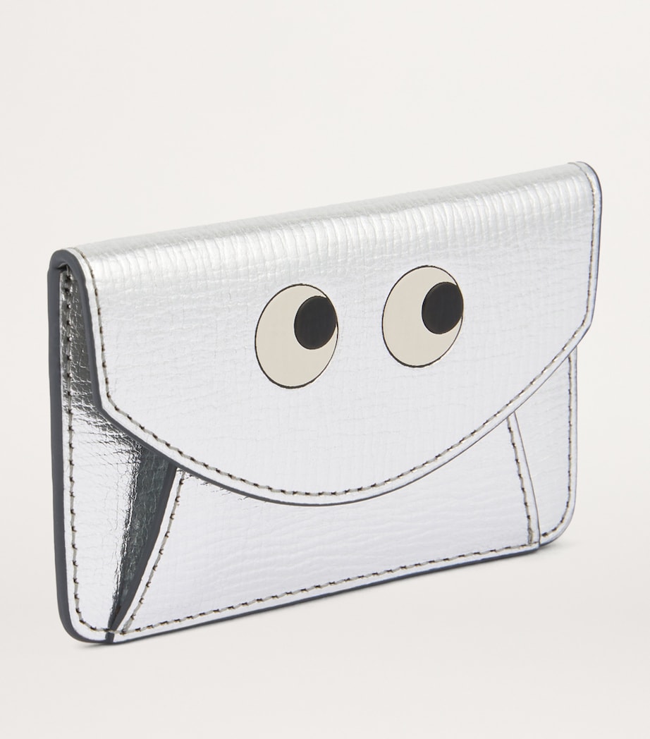 Metallic Leather Eyes Card Holder BLACK Image 4