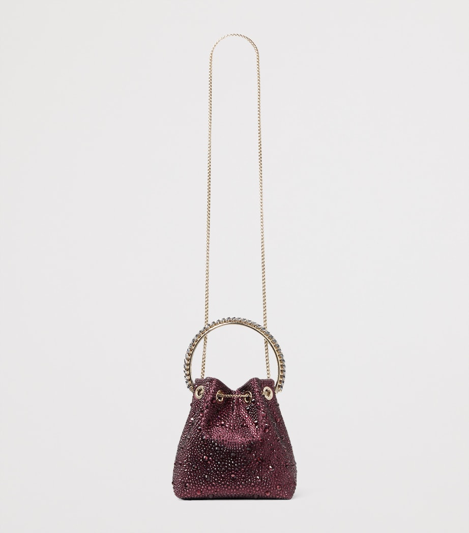 Jimmy Choo Embellished Bon Bon Top-Handle Bag Deep Merlot/crystal/ Image 3
