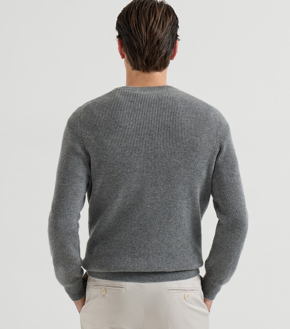 Brunello Cucinelli Mens Cashmere Ribbed Sweater Image 6