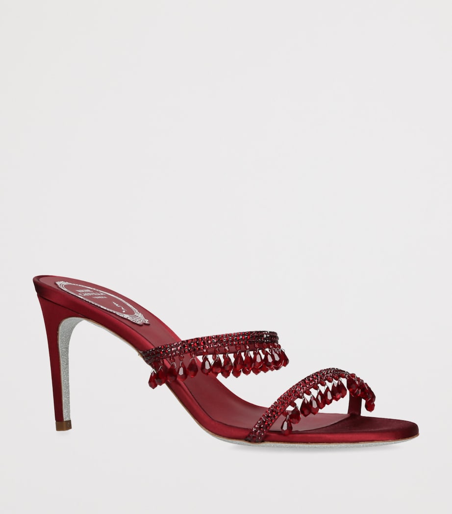 Satin Chandelier Mules 80 WINE Image 3