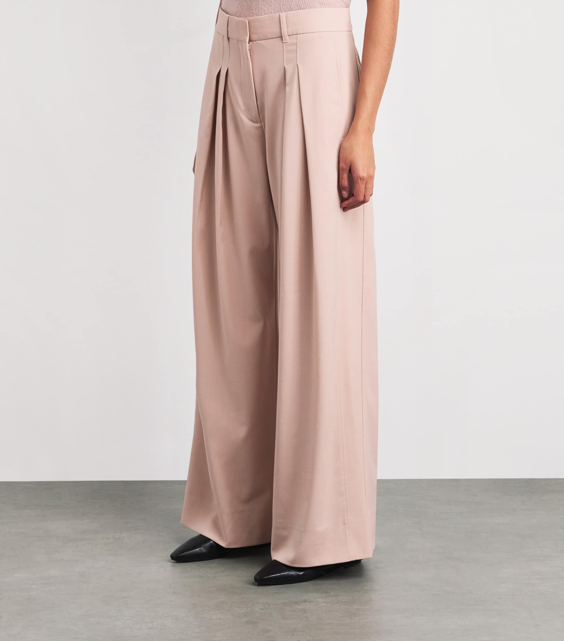 ME+EM Womens Pleated Tailored Trousers Blush Pink Image 3
