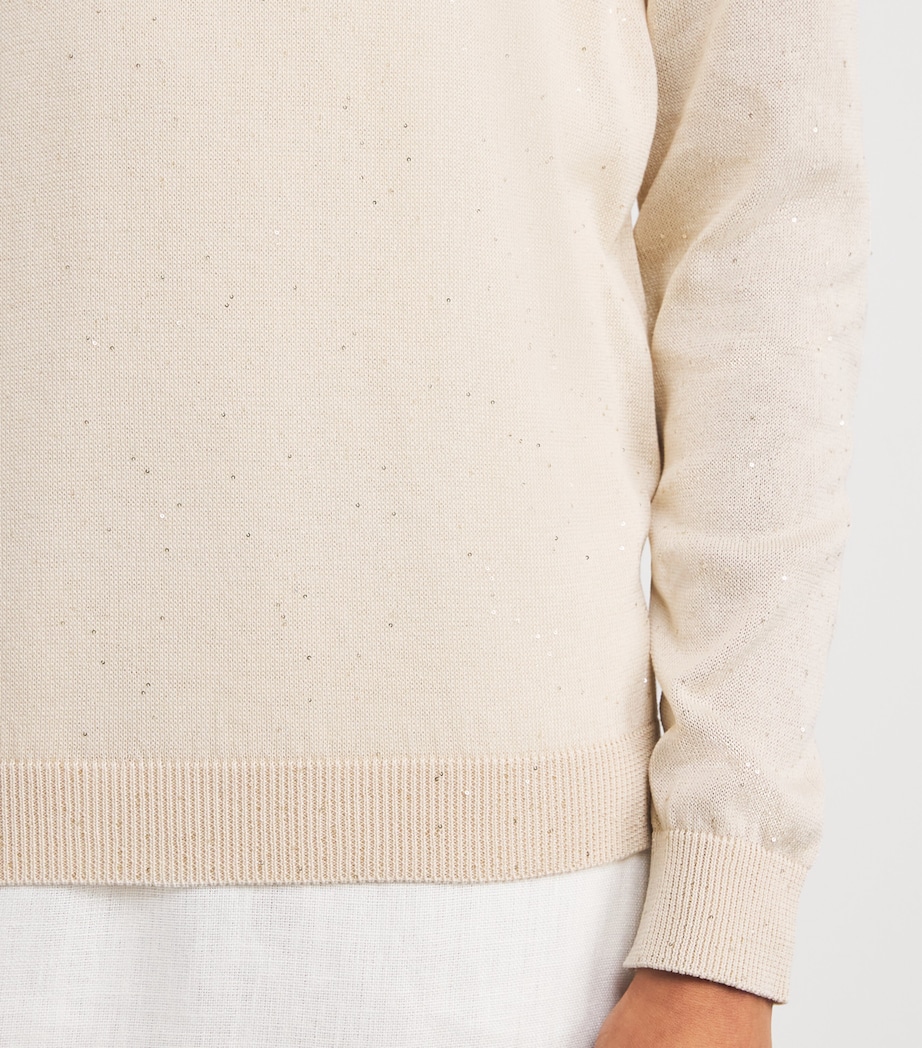 Silk-Blend Sequin-Embellished Sweater SABBIA Image 6