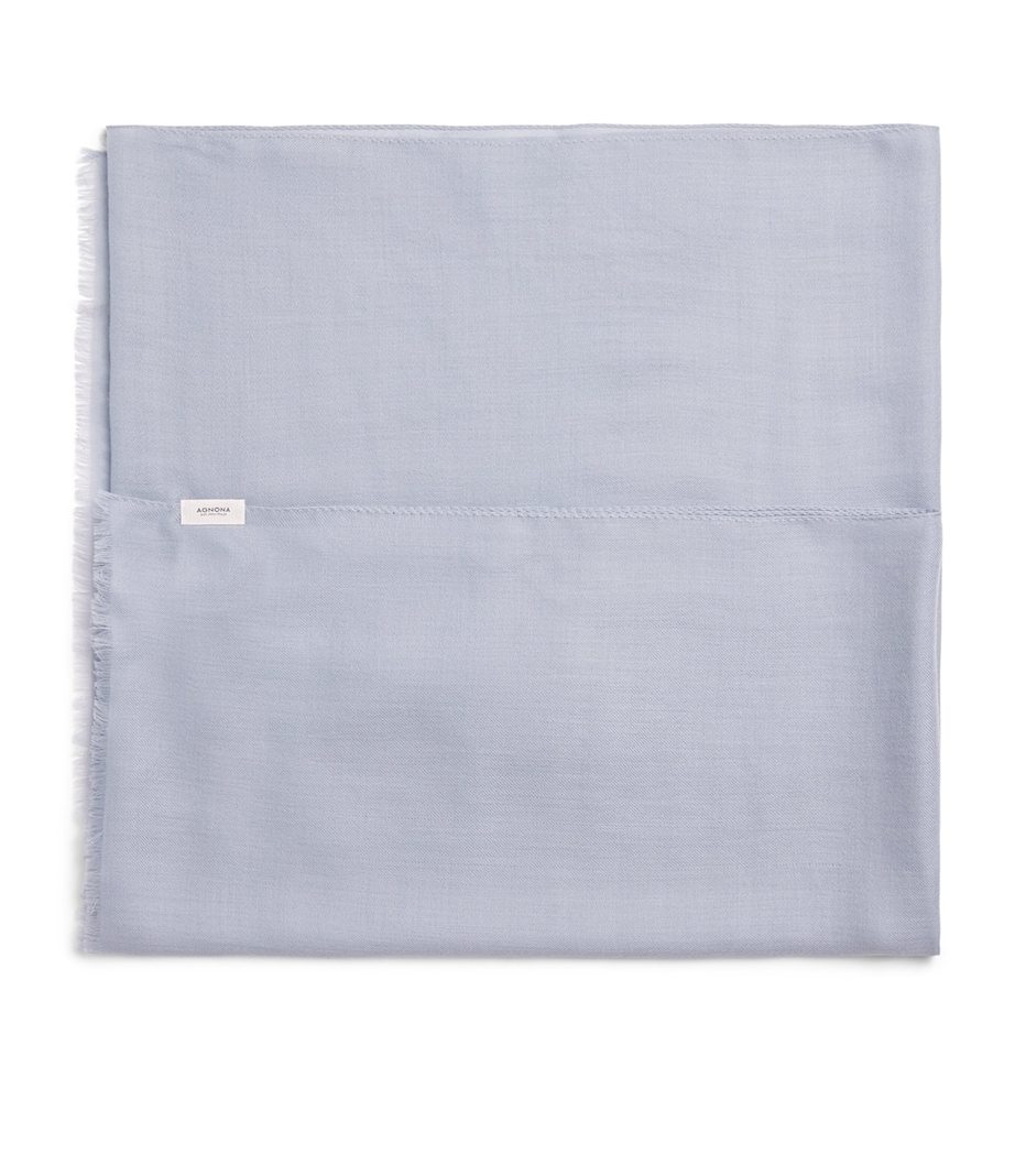 Agnona Cashmere Scarf Blue Powder Image 1