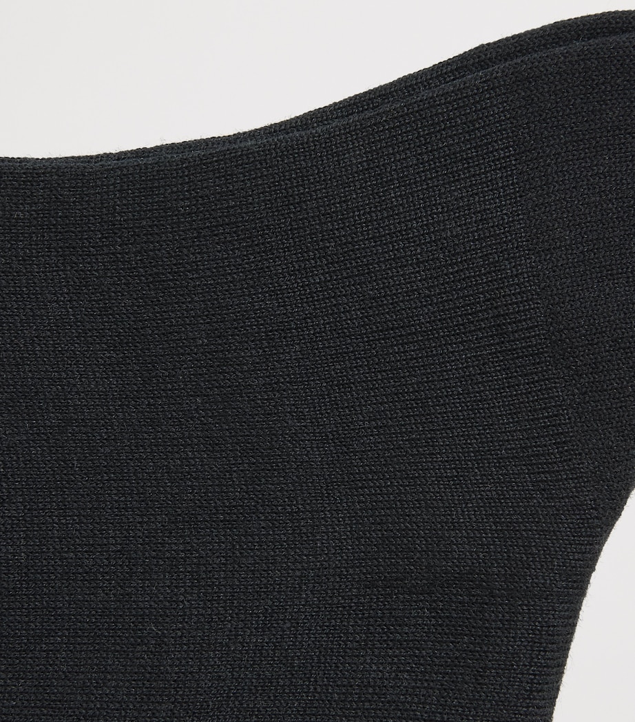 Falke Mens Wool-Silk No.6 Socks Navy Image 2