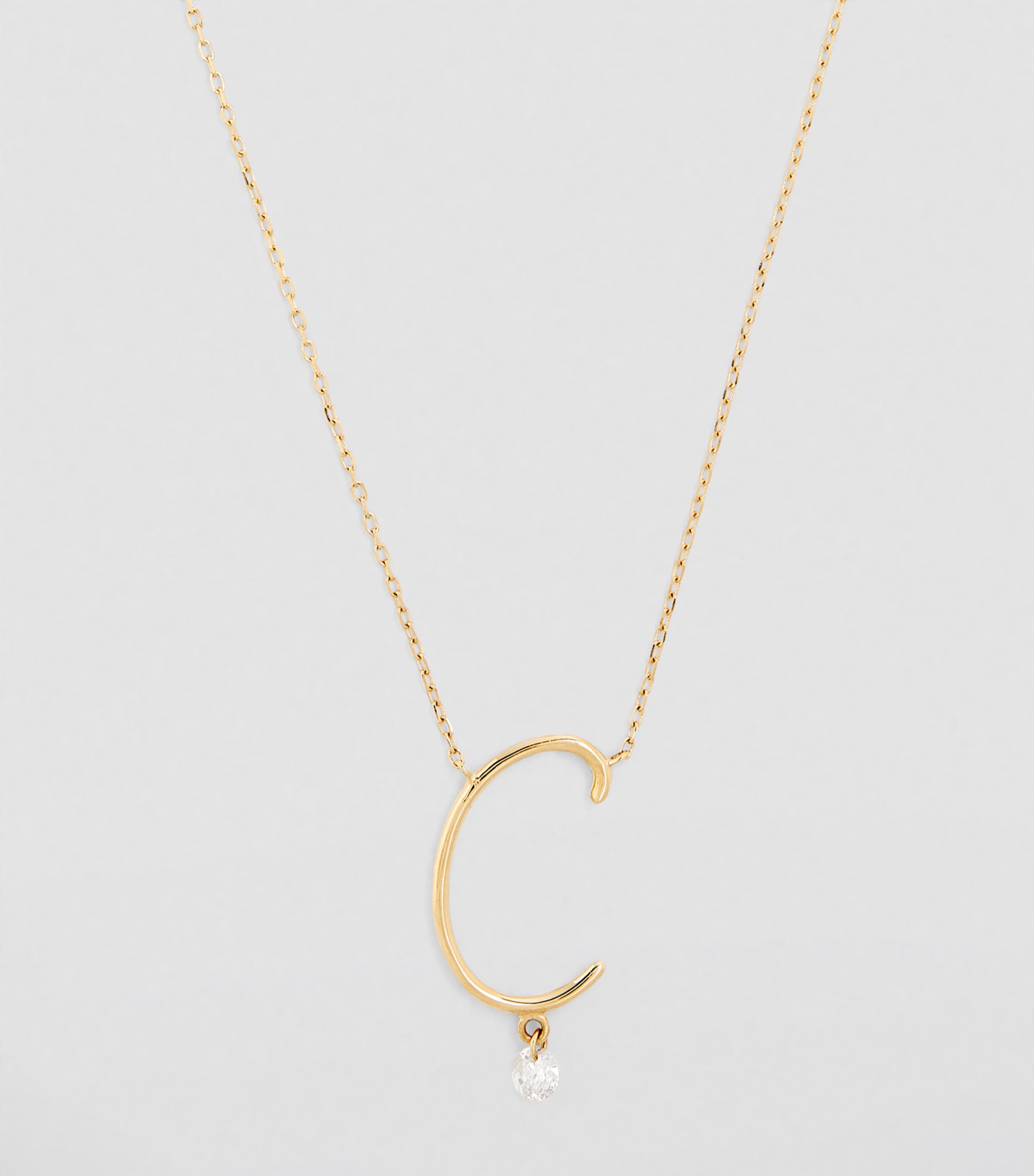 Persée Yellow Gold and Diamond Alphabet Necklace Yellow Gold Image 2