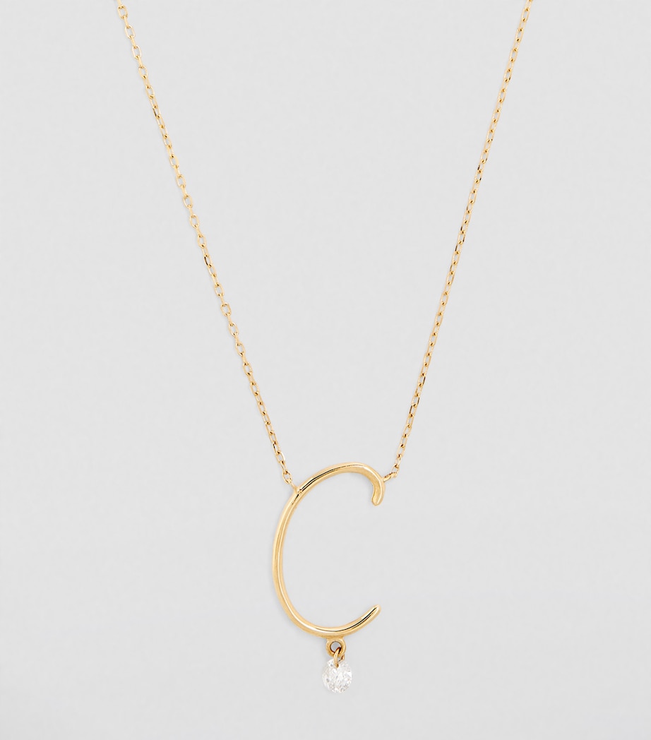 Yellow Gold and Diamond Alphabet Necklace YELLOW GOLD Image 2