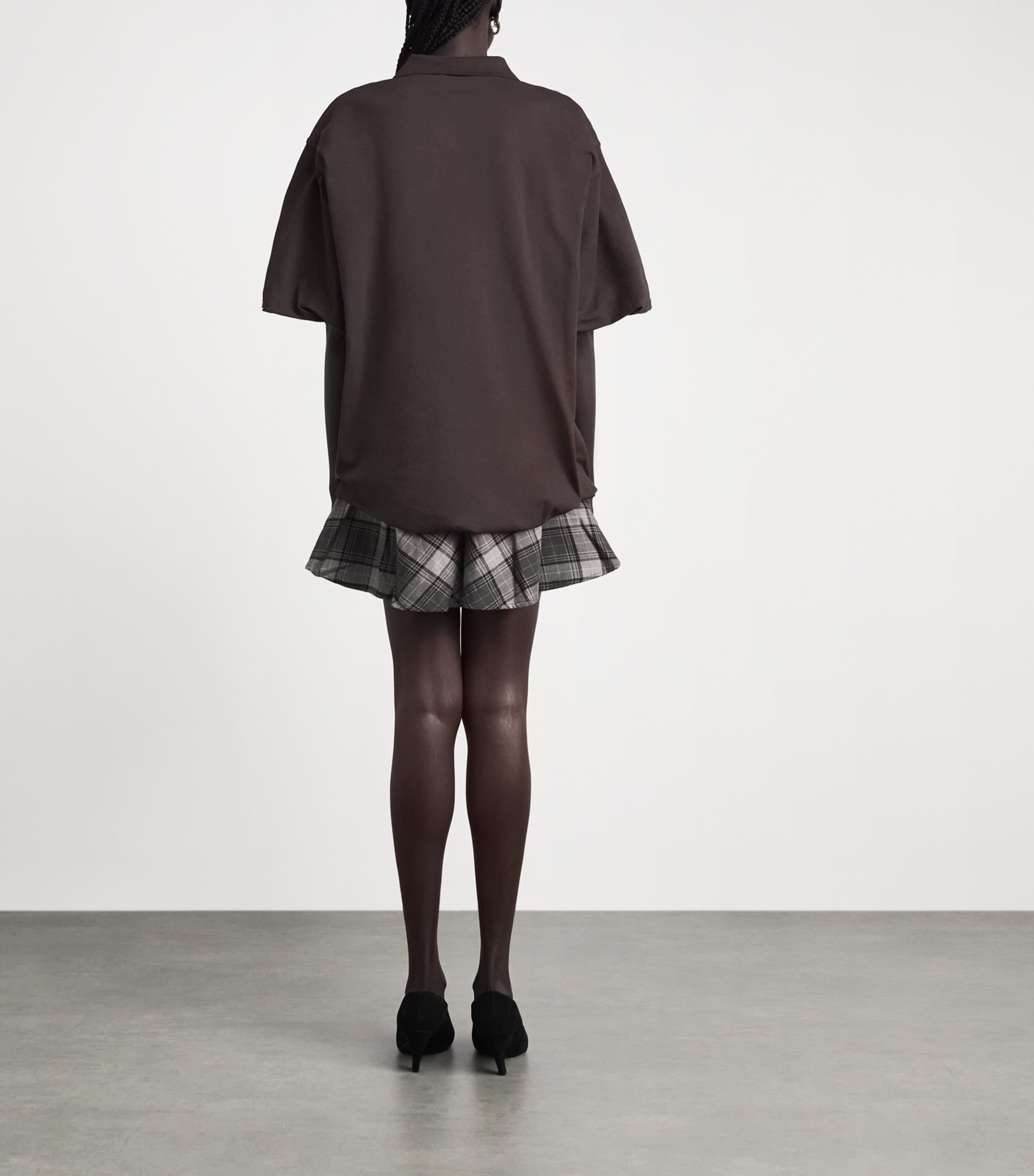 Acne Studios Womens Layered Polo Shirt Midi Dress Dark Brown Image 4