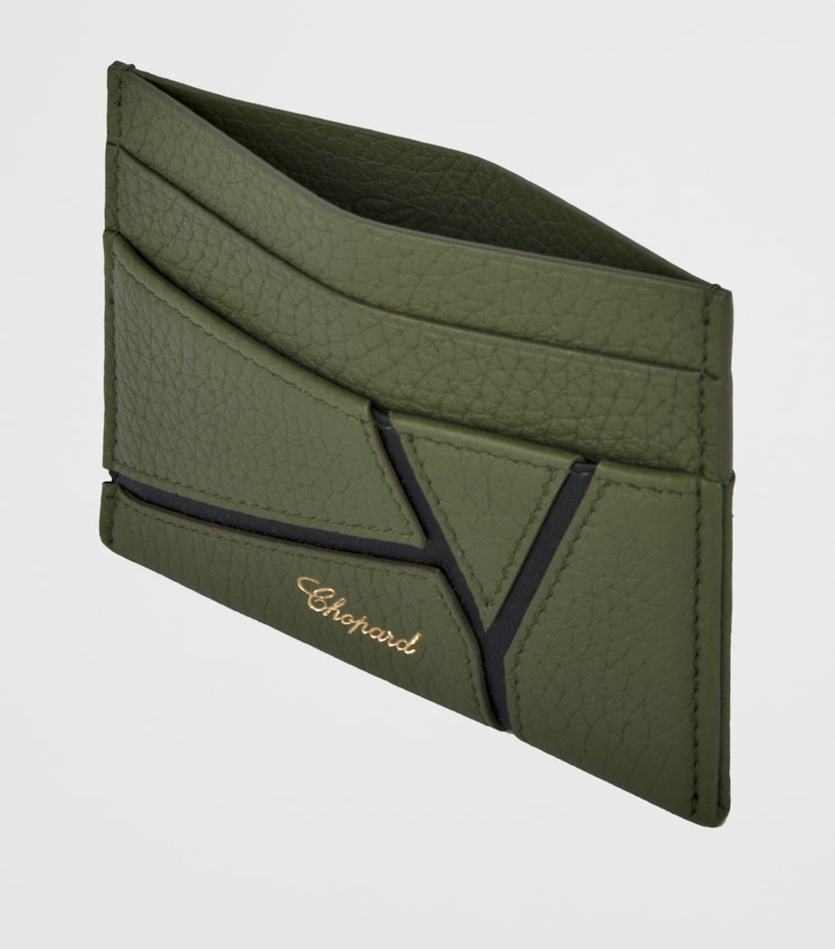 Small Leather Diamond Card Holder GREEN Image 2