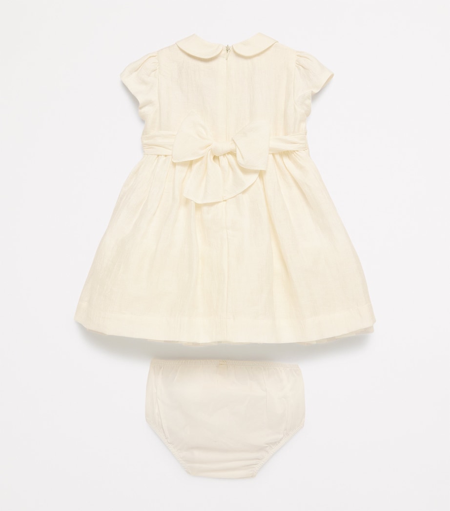 Linen-Blend Belt-Detail Dress (6-36 Months) 1010 MILK/MILK Image 2