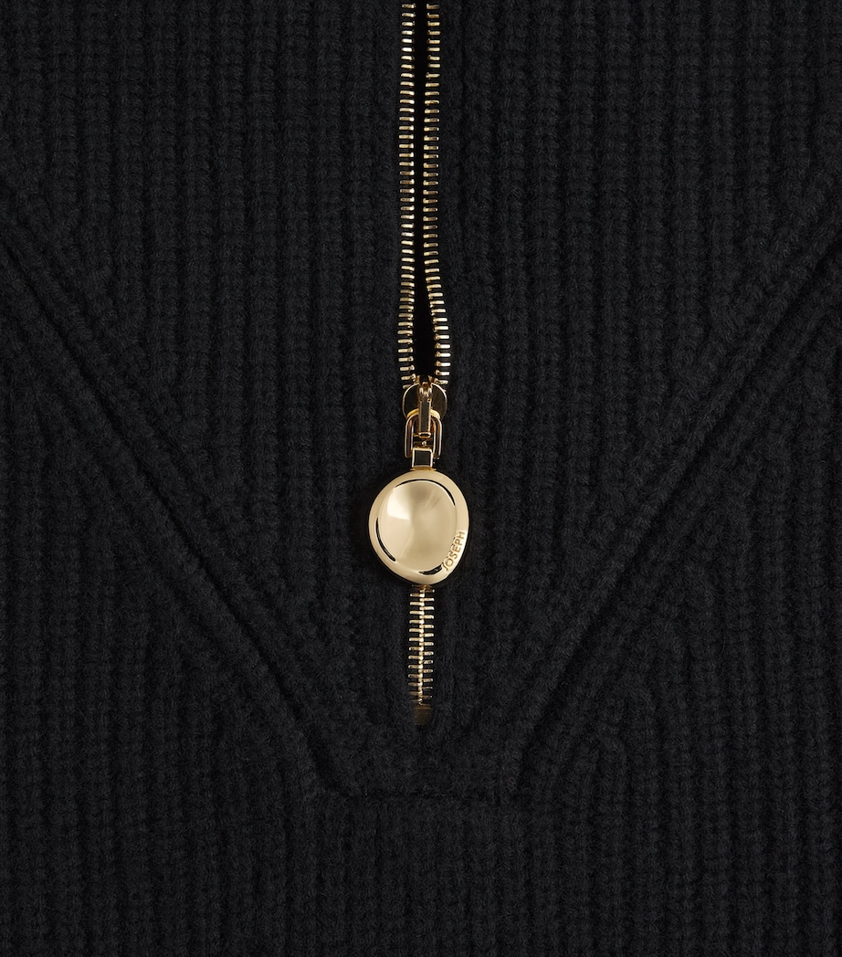 Cashmere-Blend Ribbed Raffet Sweater BLACK Image 5