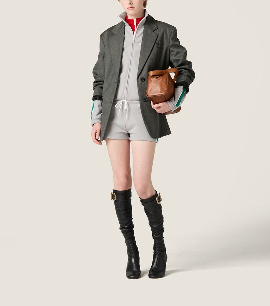 Miu Miu Womens Wool Twill Logo Blazer Image 2
