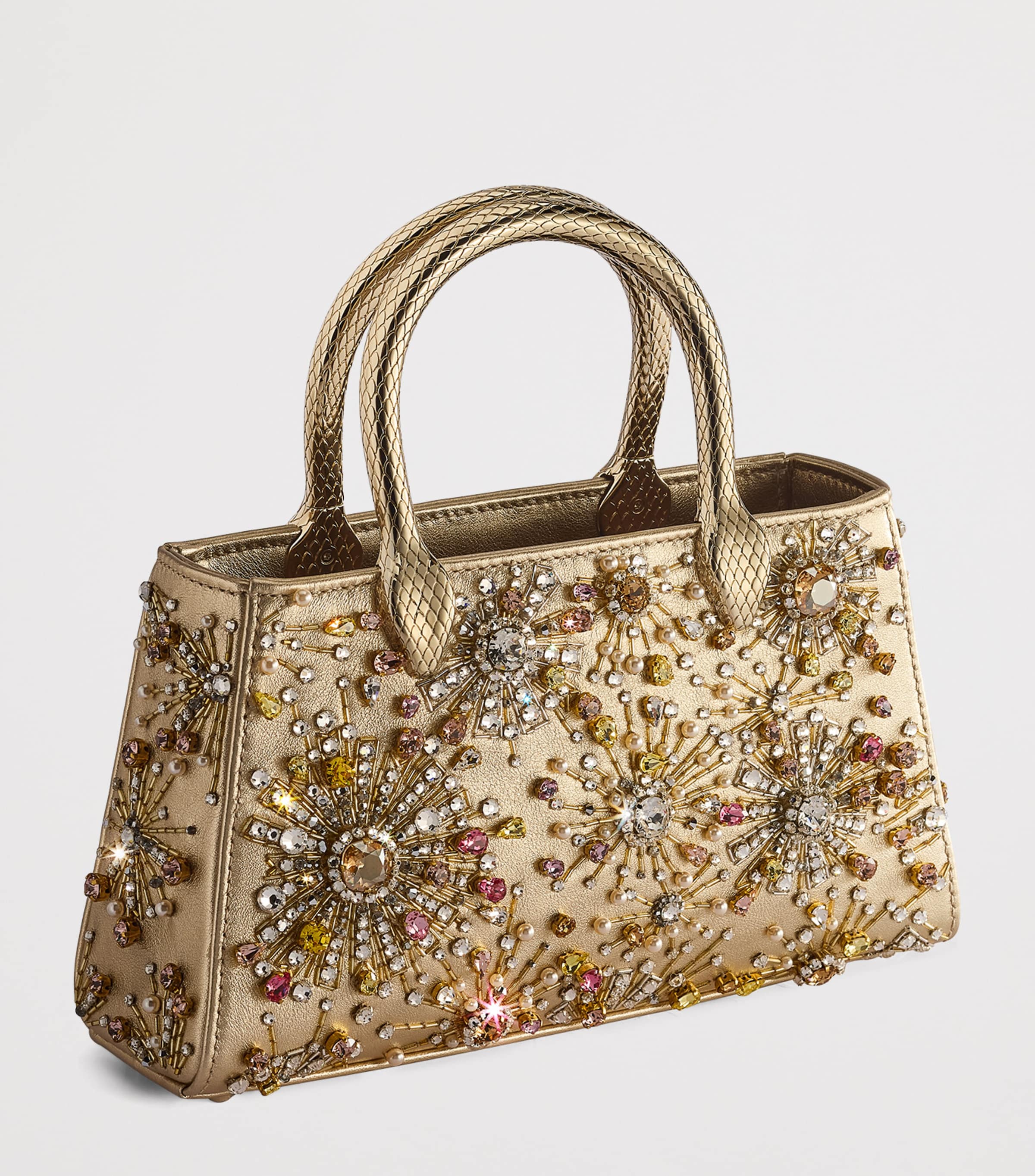 Leather Serpentine Duette Top-Handle Bag GOLD Image 4