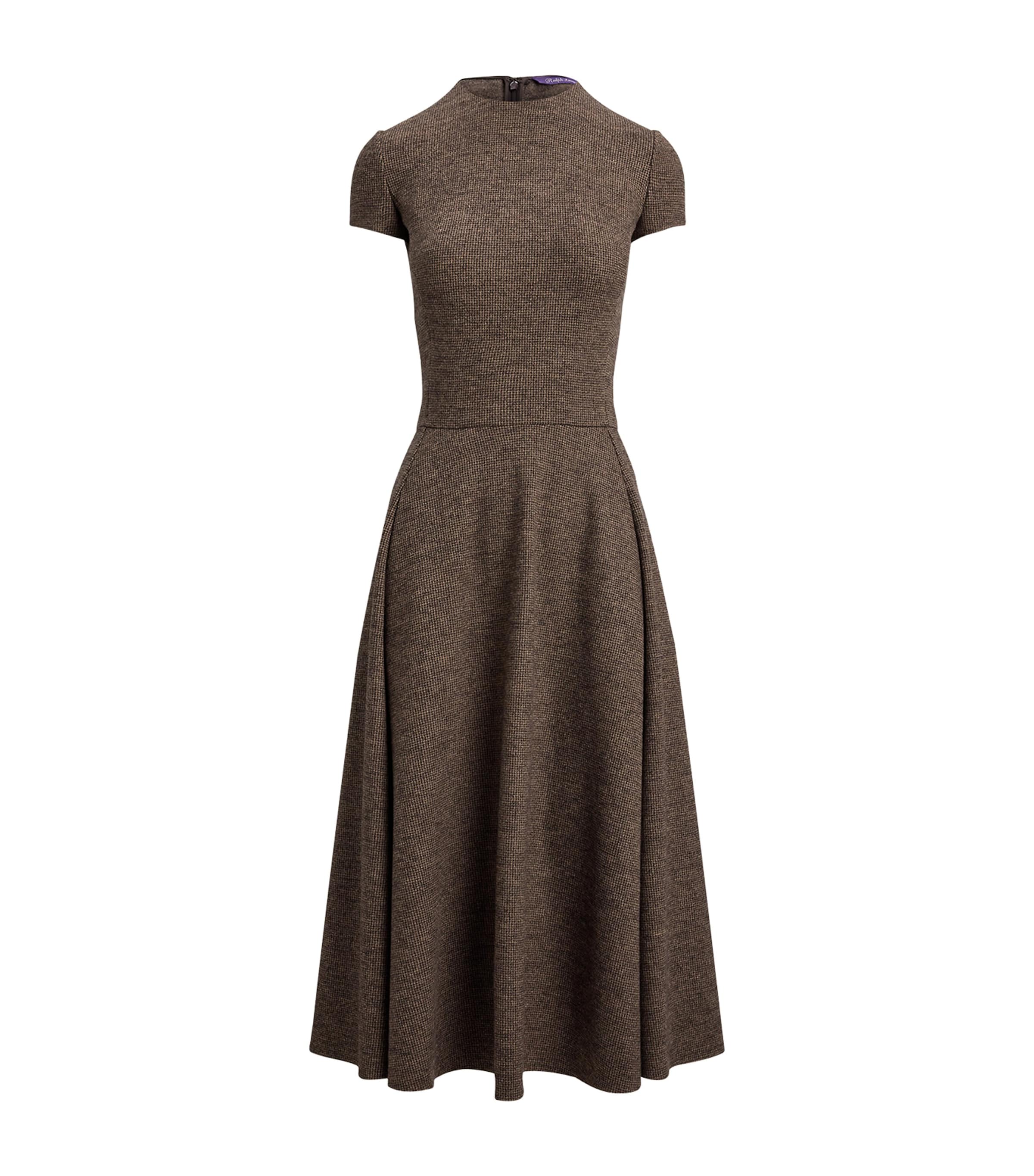 Wool Tick-Weave Margaret Midi Dress