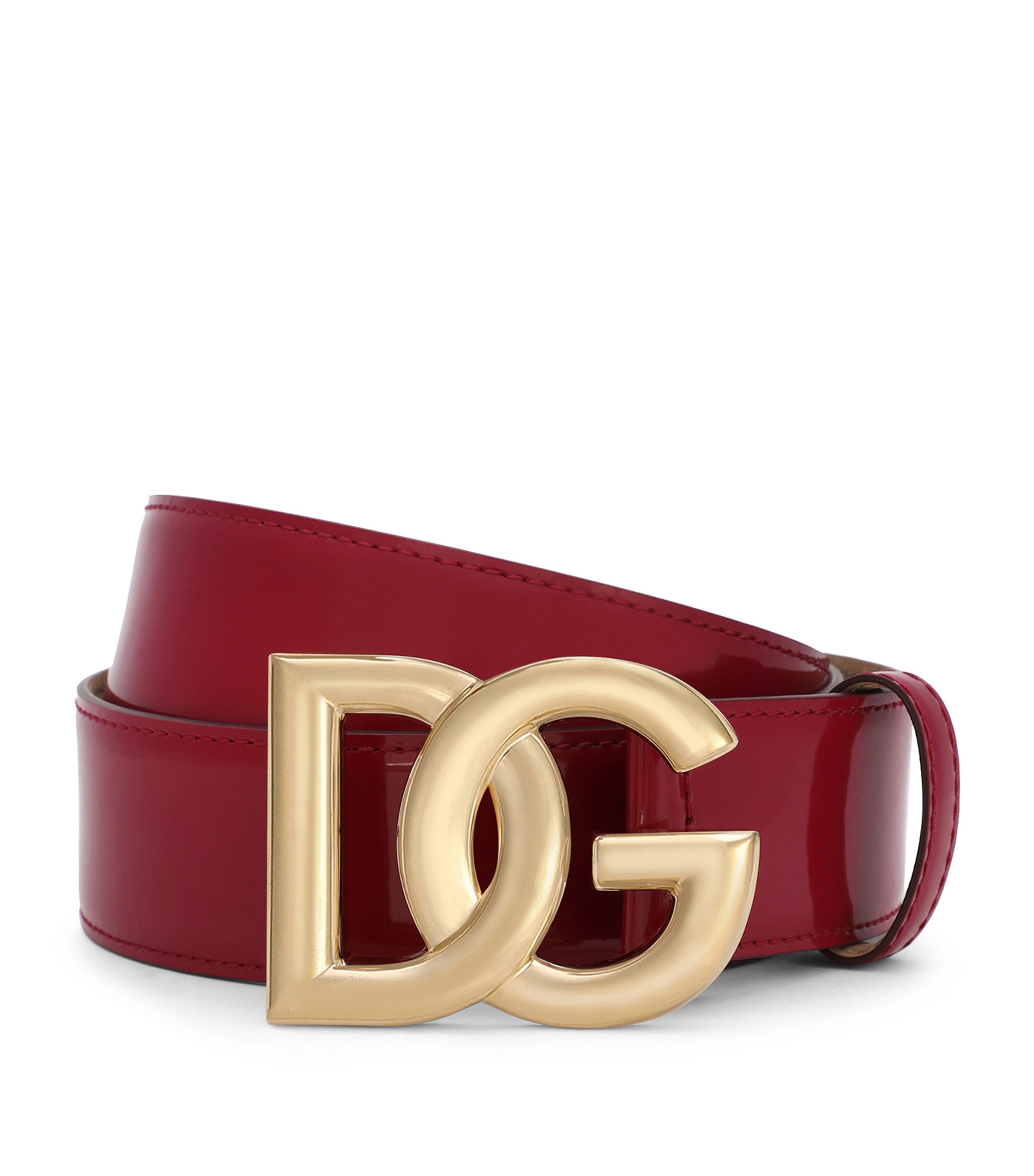 DOLCE & GABBANA ロコフレトヘルト BE1446A1037 8I484 ブラックのメンズ Tumbled leather belt with crossover DG logo